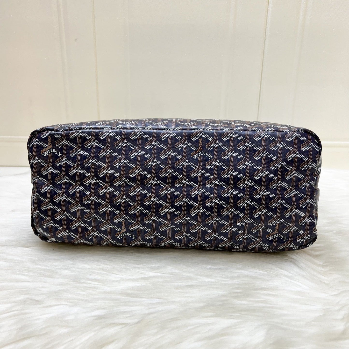 Goyard Boheme PM Hobo Bag in Bleu Marine Signature Goyardine Canvas with a Blue Heart Stamp on Pouch