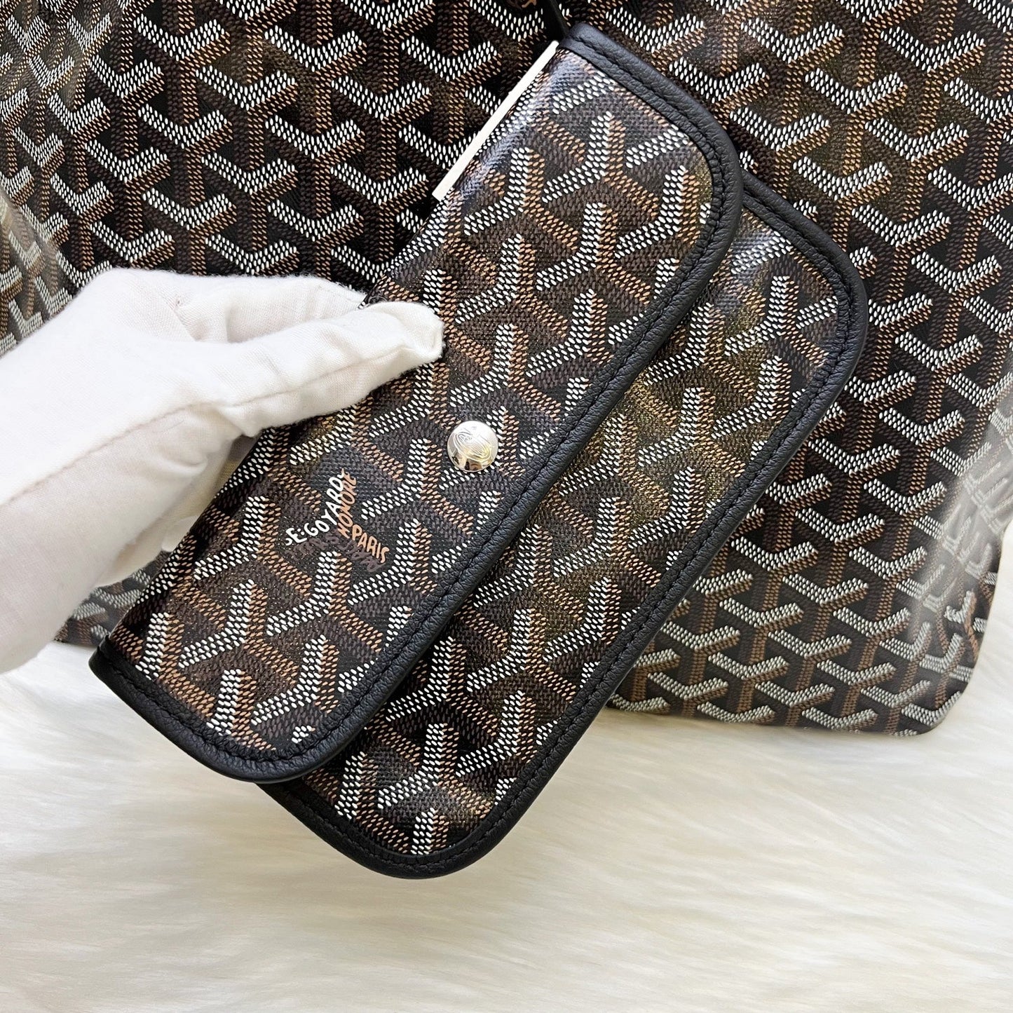 Goyard Boheme PM Hobo Bag in Black Signature Goyardine Canvas