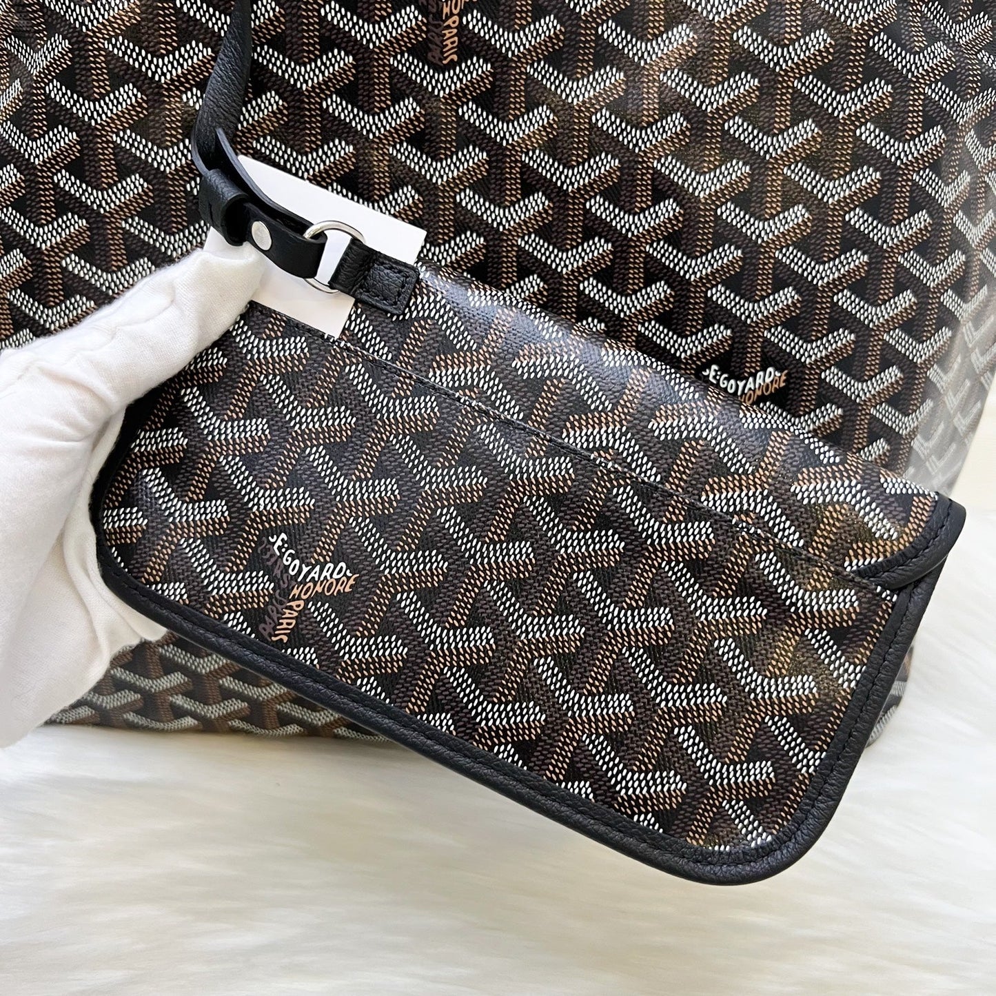 Goyard Boheme PM Hobo Bag in Black Signature Goyardine Canvas