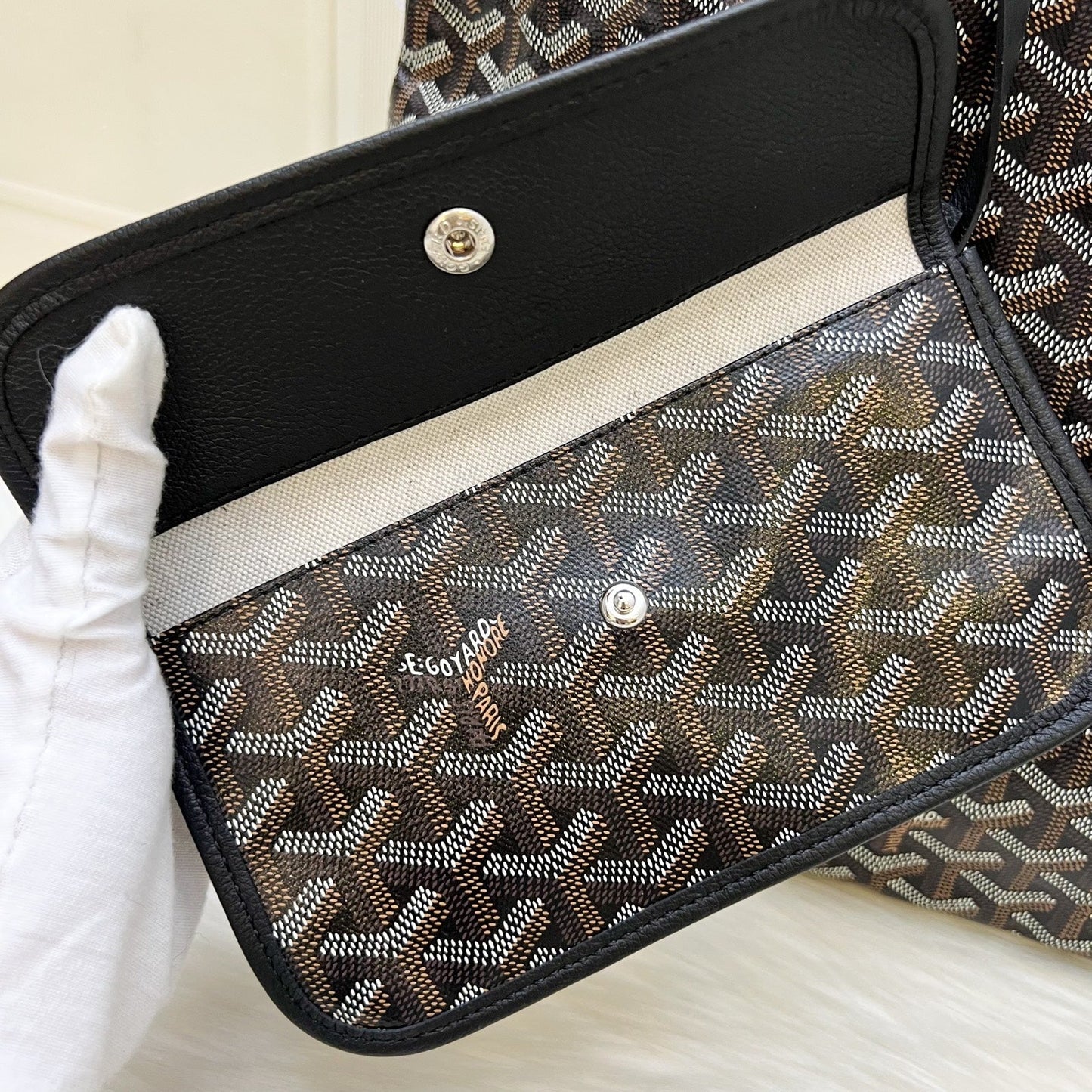 Goyard Boheme PM Hobo Bag in Black Signature Goyardine Canvas