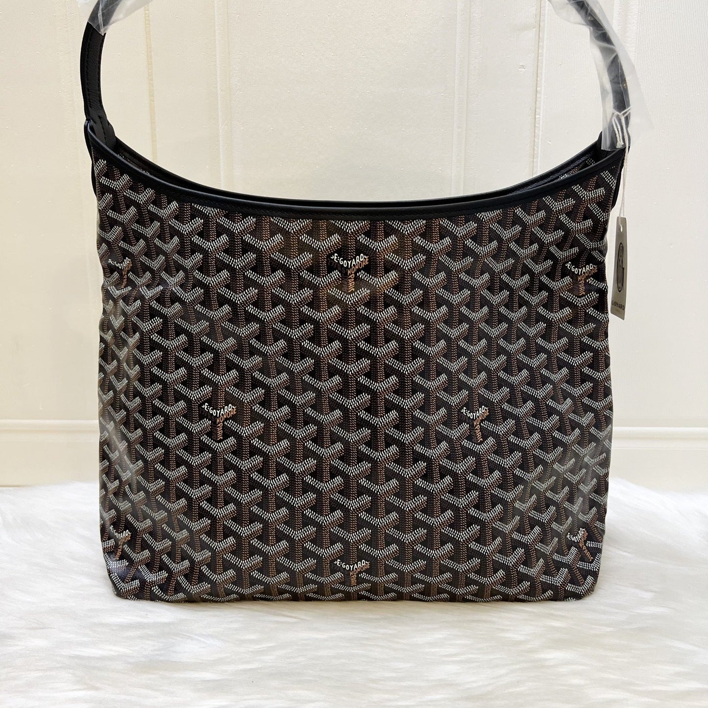 Goyard Boheme PM Hobo Bag in Black Signature Goyardine Canvas