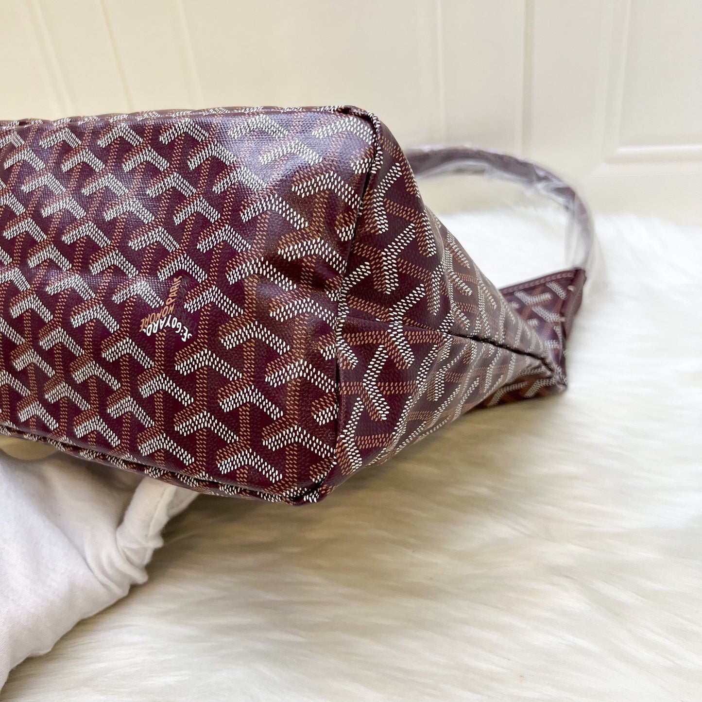 Goyard Boheme PM Hobo Bag in Bordeaux (Dark Red) Signature Goyardine Canvas