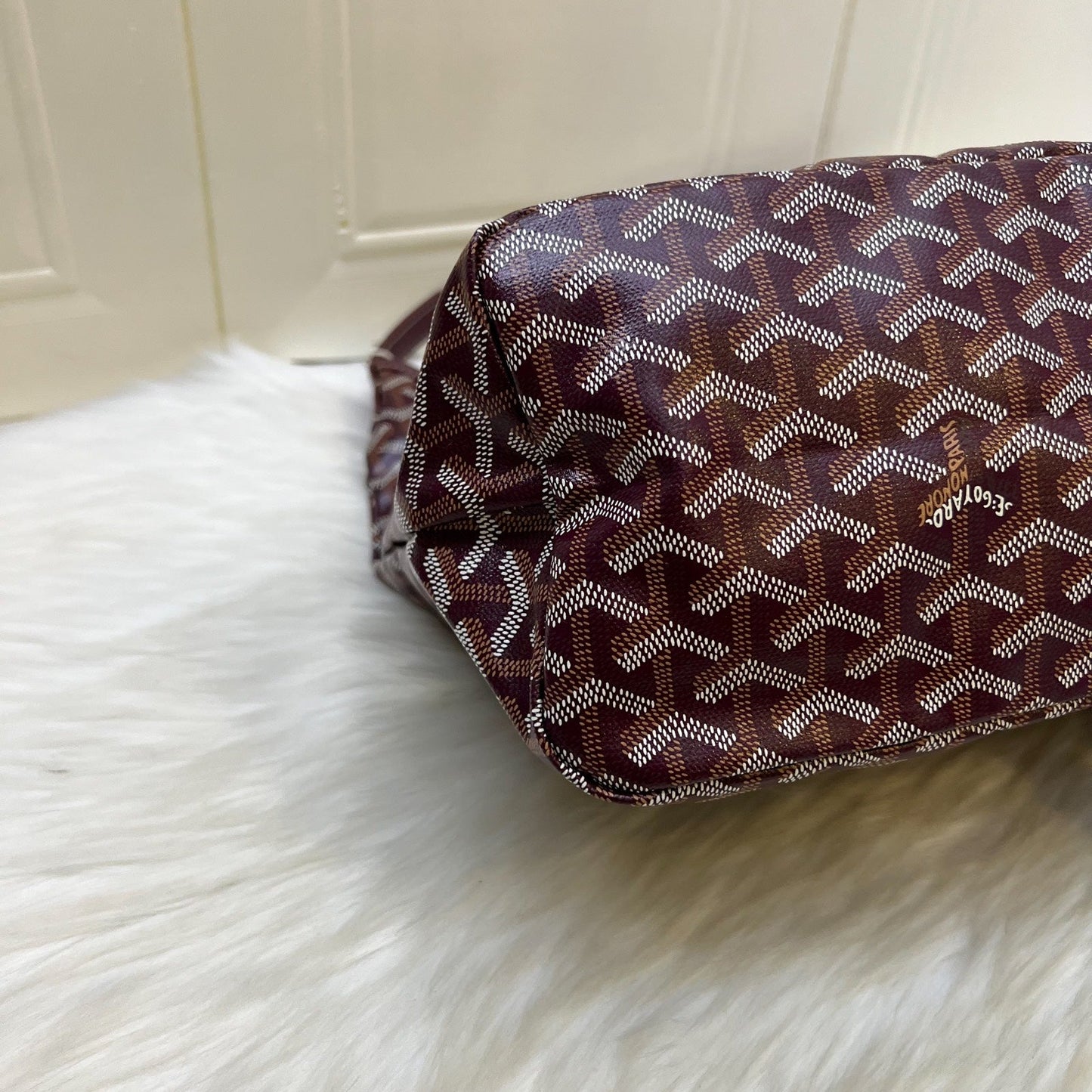 Goyard Boheme PM Hobo Bag in Bordeaux (Dark Red) Signature Goyardine Canvas