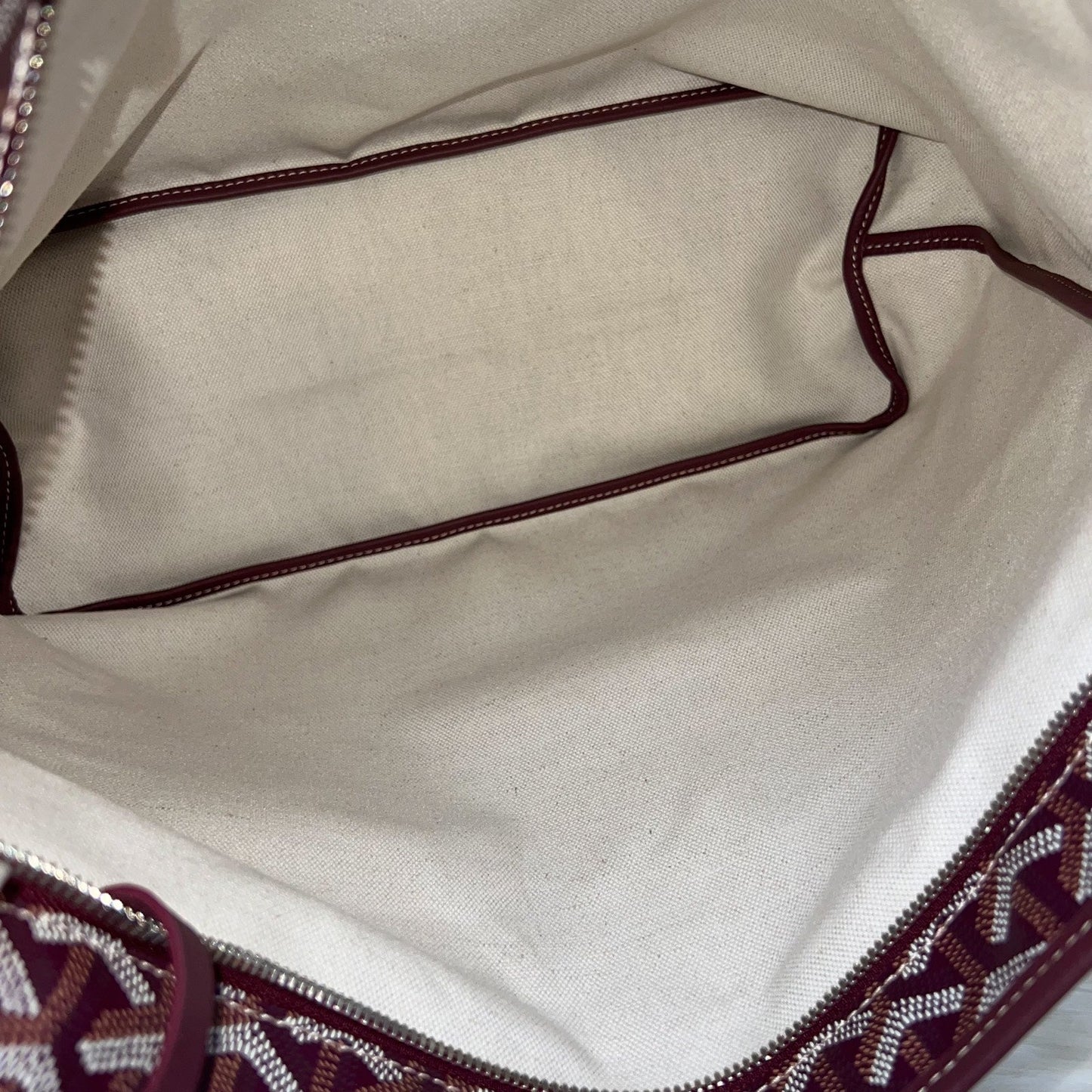 Goyard Boheme PM Hobo Bag in Bordeaux (Dark Red) Signature Goyardine Canvas