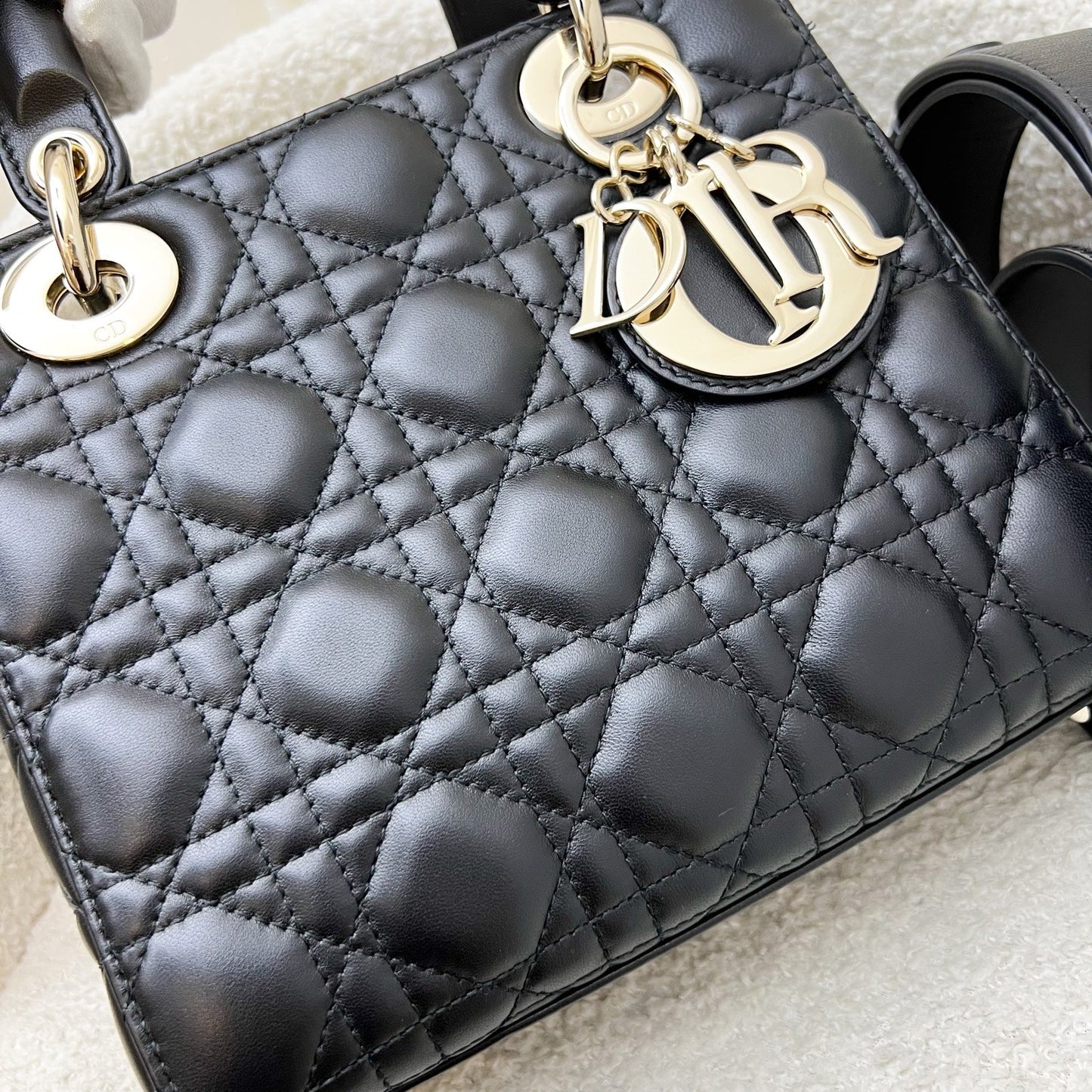 Dior Lady Dior My ABCDior Small Bag in Black Lambskin and LGHW