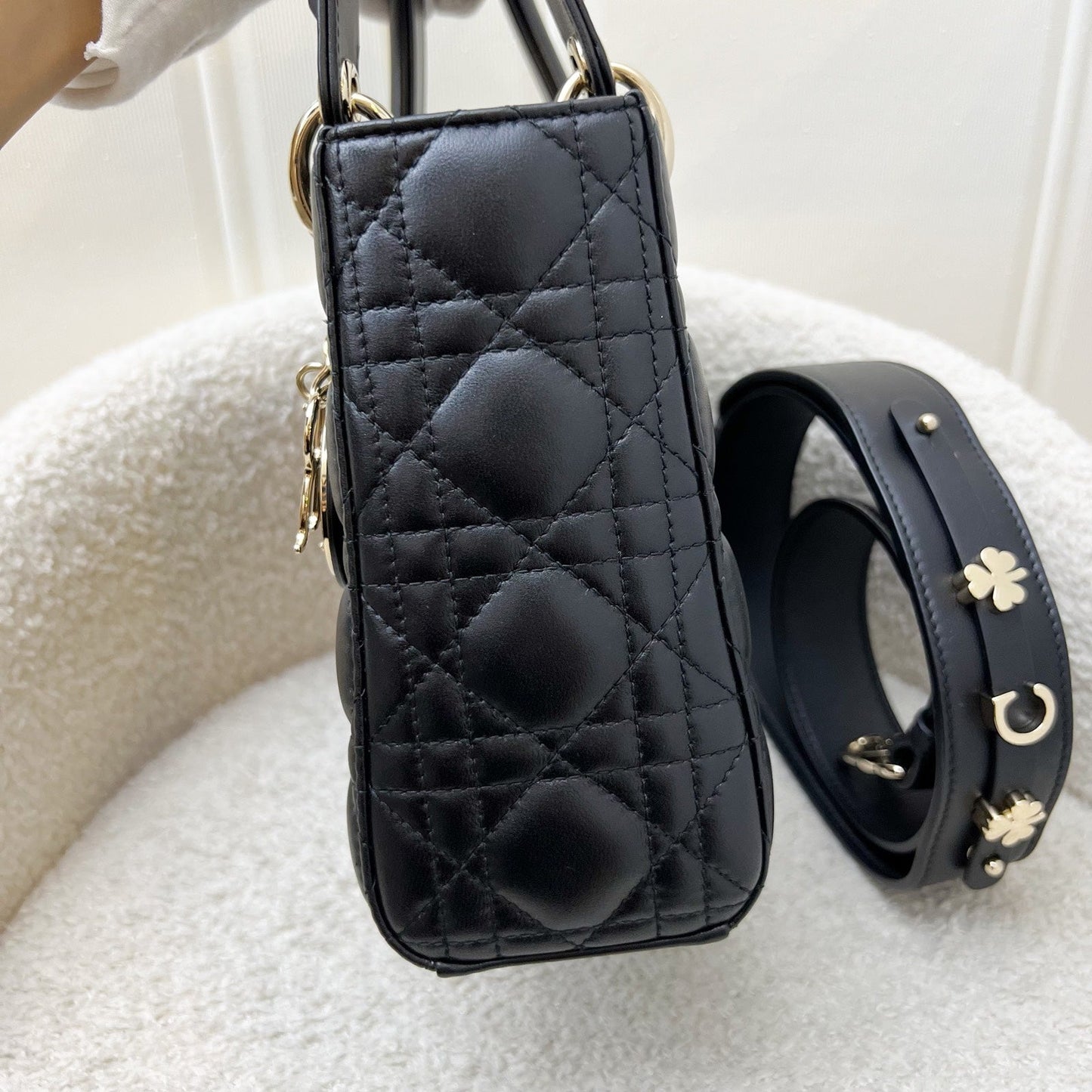 Dior Lady Dior My ABCDior Small Bag in Black Lambskin and LGHW