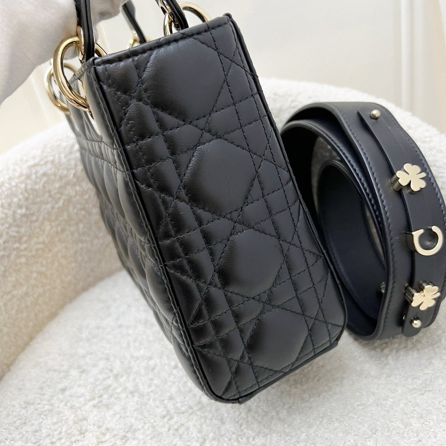 Dior Lady Dior My ABCDior Small Bag in Black Lambskin and LGHW