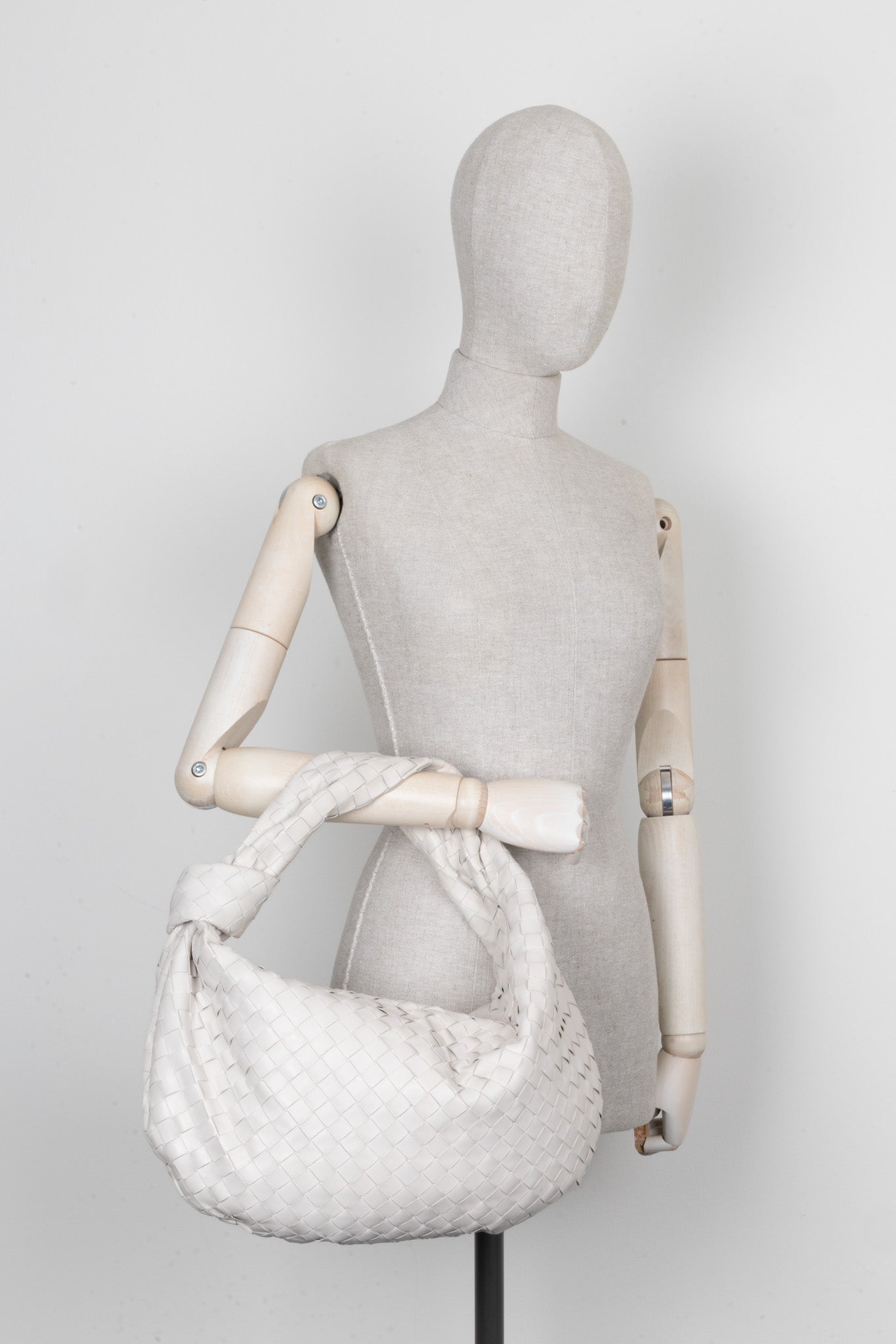 BOTTEGA VENETA Jodie Small Intrecciato Chalk