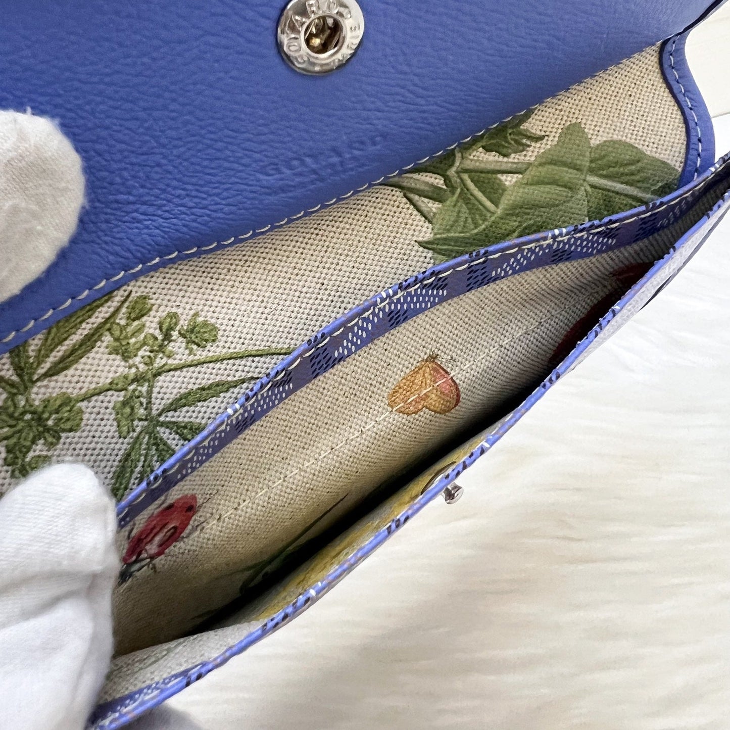 Goyard 2025 Limited Edition Saint Louis PM Tote in Reversible Iris Goyardine Canvas and Floral Cotton / Linen Interior