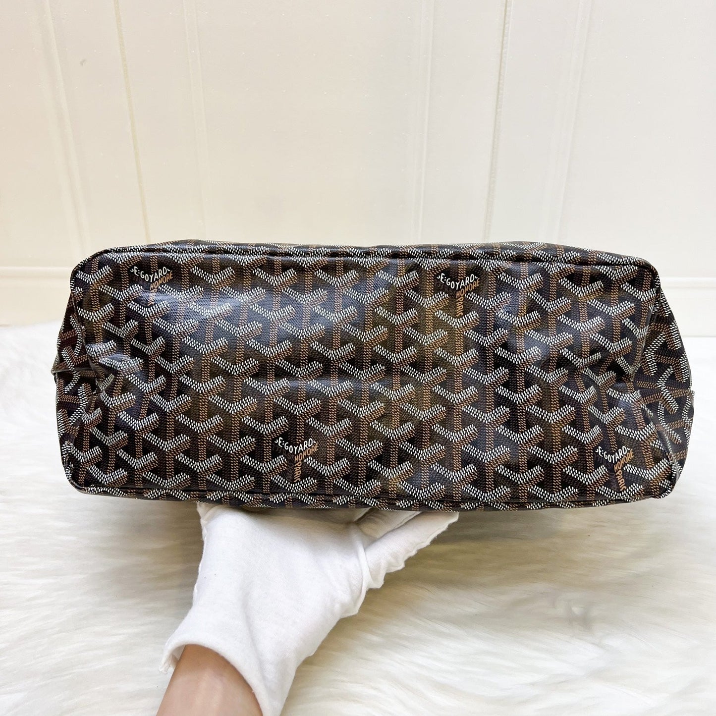 Goyard Boheme PM Hobo Bag in in Black Signature Goyardine Canvas and Brown Trim