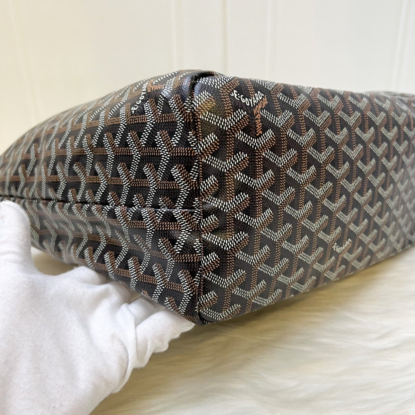 Goyard Saint Louis PM Tote in Black Signature Goyardine Canvas