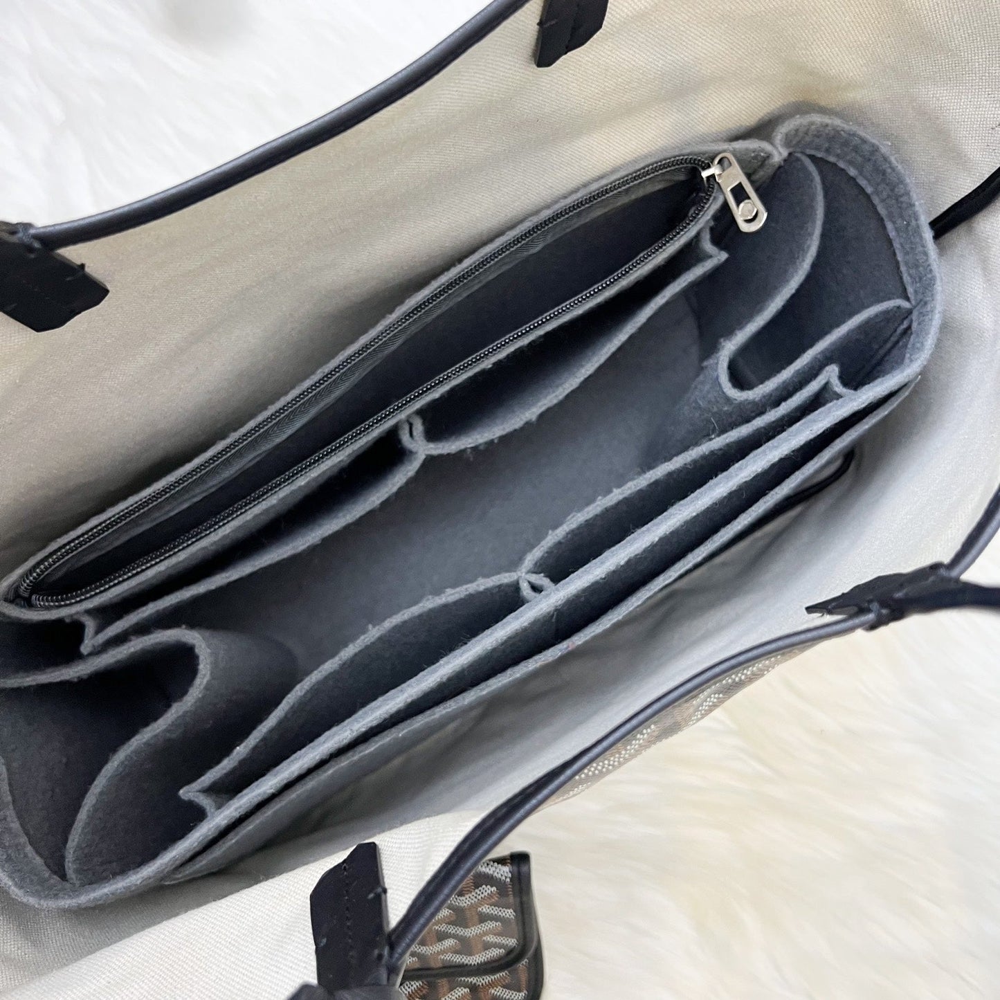 Goyard Saint Louis PM Tote in Black Signature Goyardine Canvas