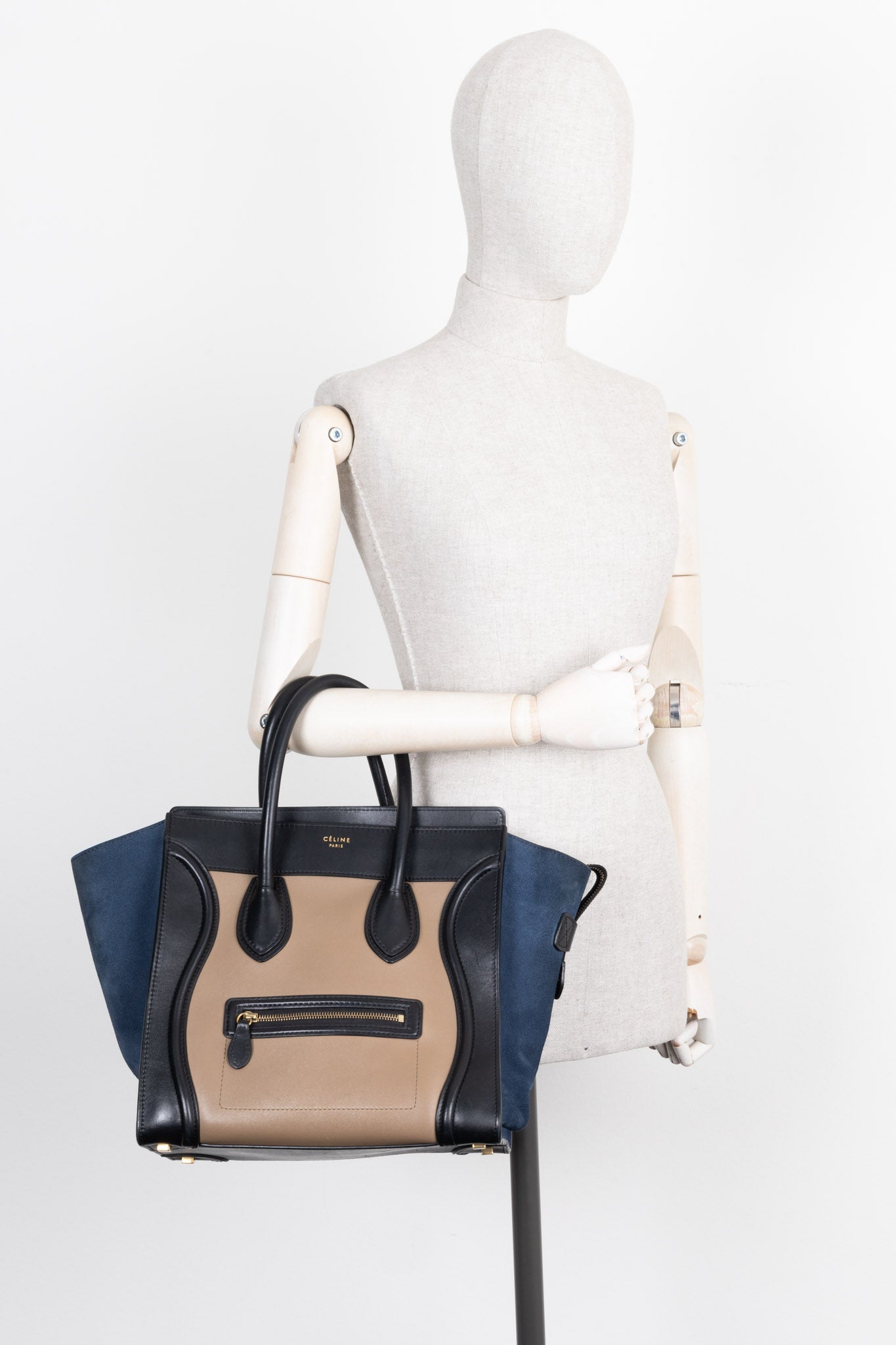 CELINE Luggage Mini Tricolor Beige