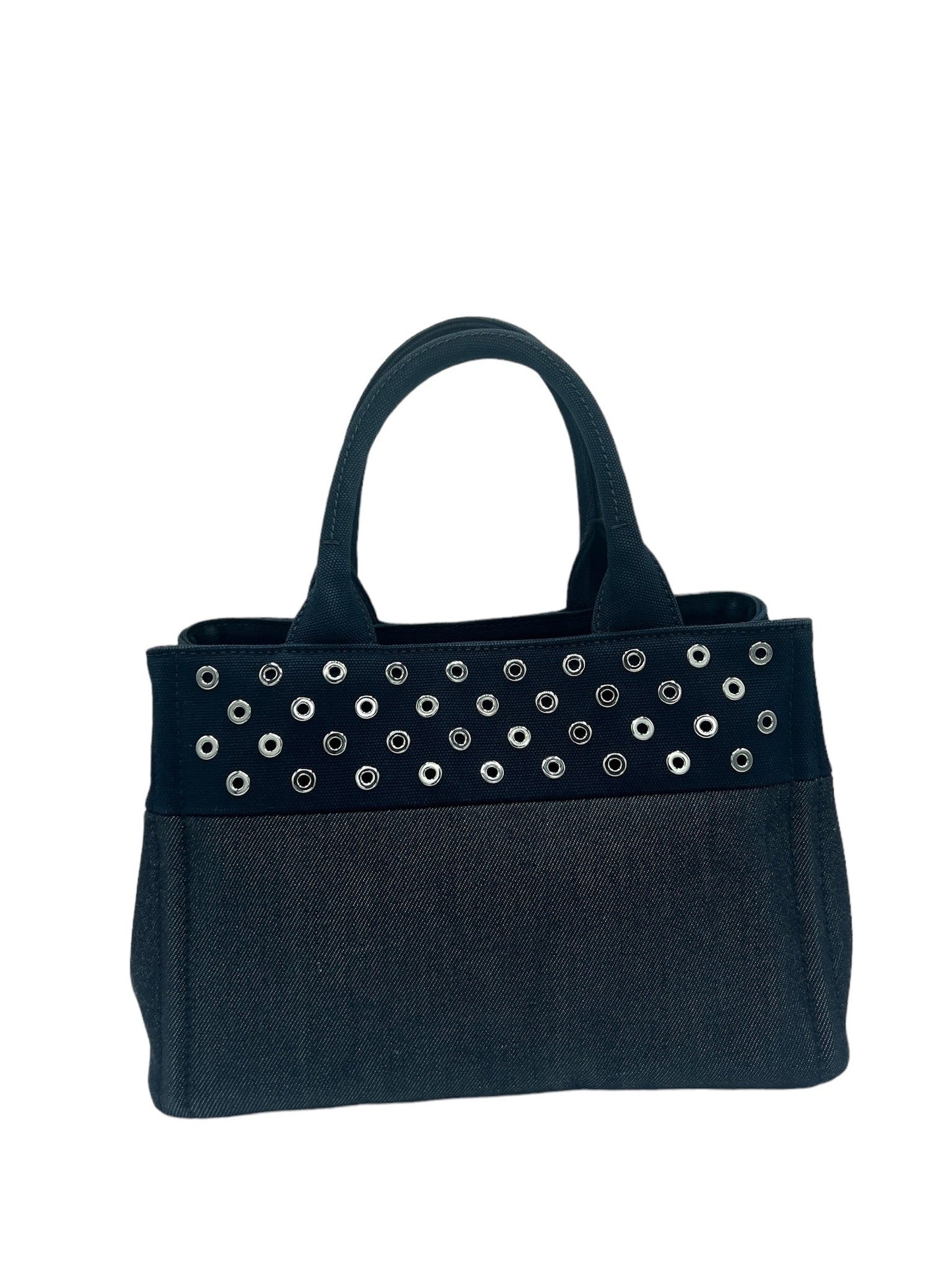 PRADA - Dark Navy Denim Canapa Tote Bag