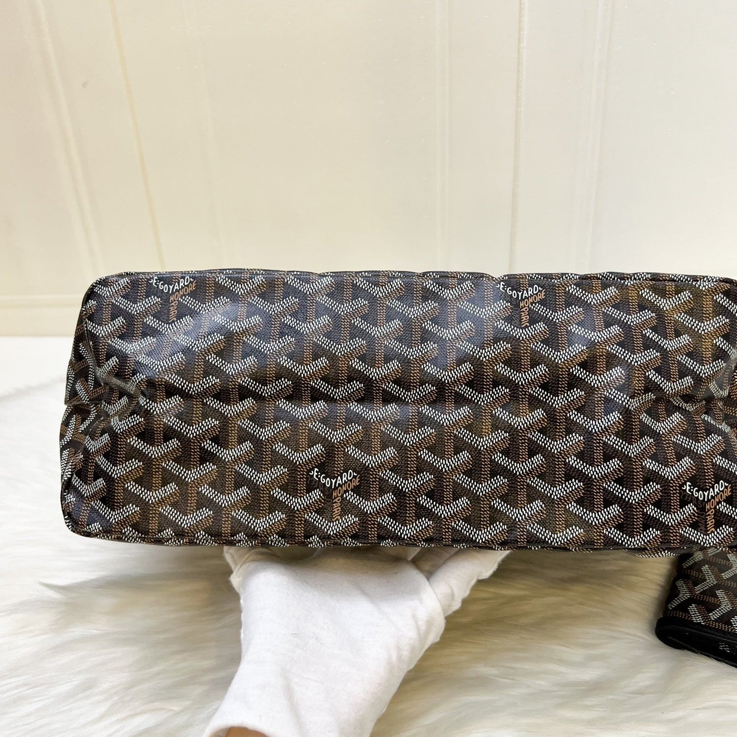 Goyard Boheme PM Hobo Bag in Black Signature Goyardine Canvas with a Red Heart Stamp