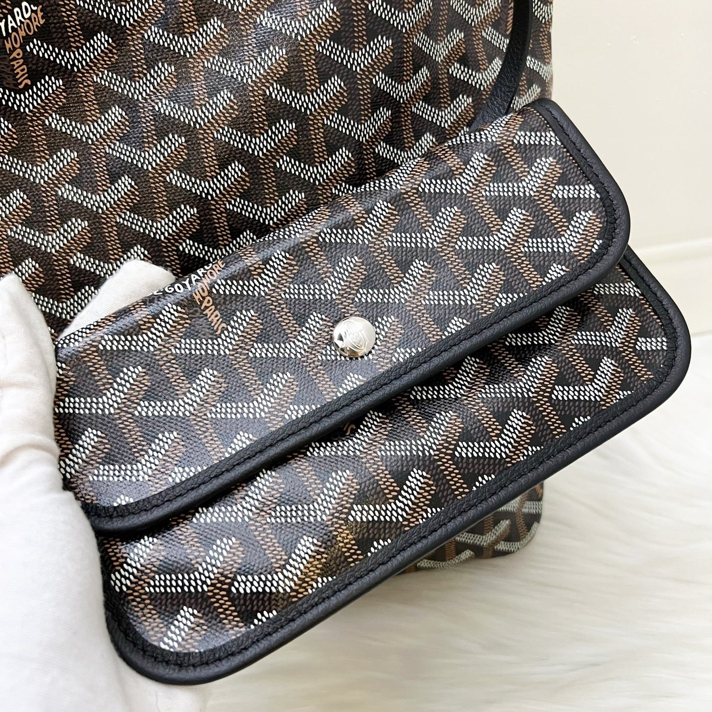 Goyard Boheme PM Hobo Bag in Black Signature Goyardine Canvas