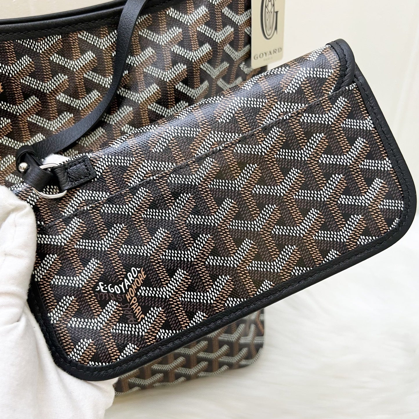 Goyard Boheme PM Hobo Bag in Black Signature Goyardine Canvas