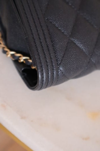 Chanel black Boy Wallet on Chain