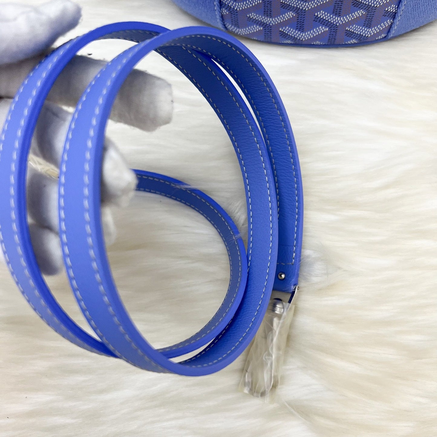 Goyard 2025 Limited Edition Belharra PM Tote in Iris Goyardine Canvas and Floral Cotton / Linen Interior