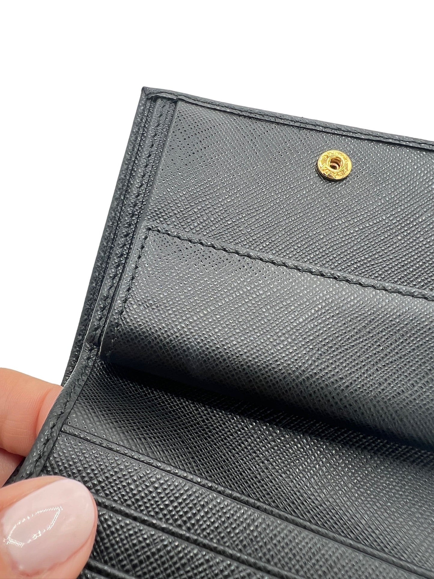 PRADA - Black Leather Bifold Wallet