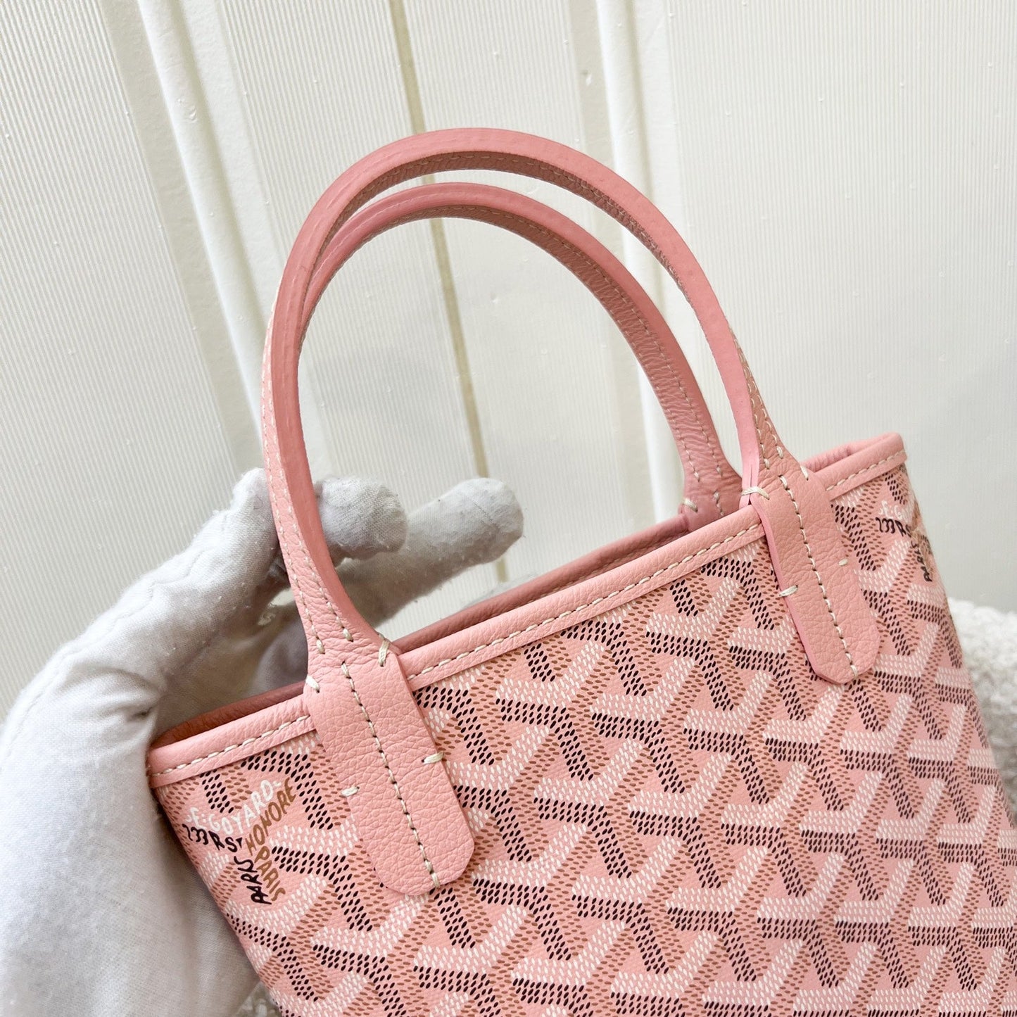 Goyard Poitiers Claire-Voie Bag in Pink Goyardine Canvas