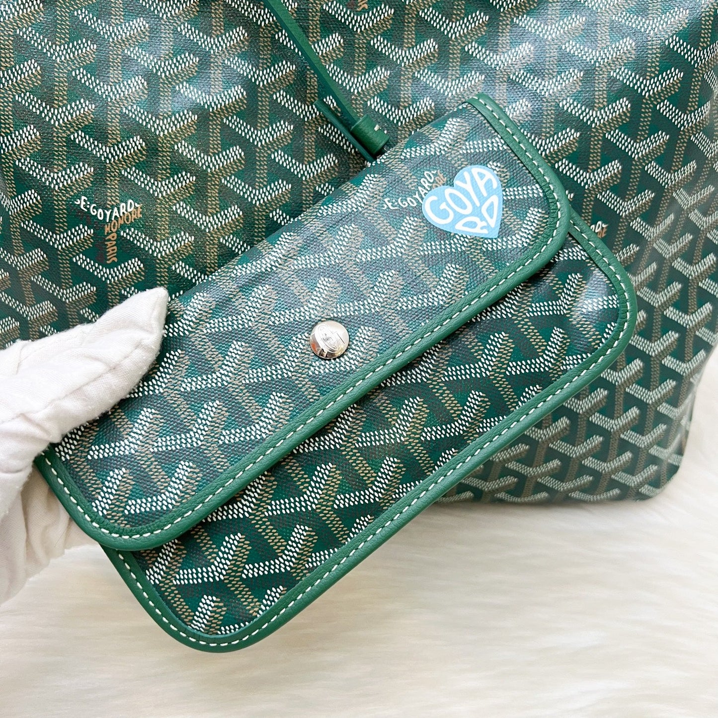 Goyard Boheme PM Hobo Bag in Green Signature Goyardine Canvas
