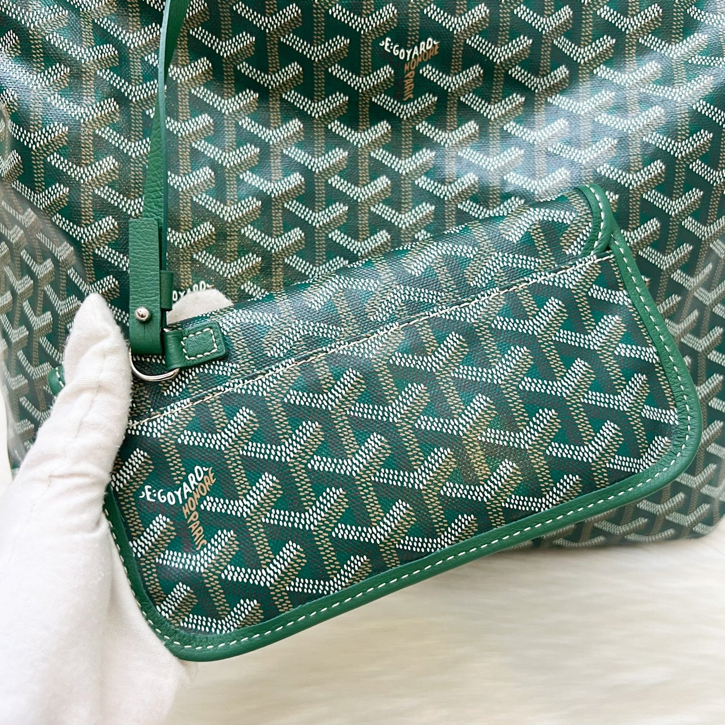 Goyard Boheme PM Hobo Bag in Green Signature Goyardine Canvas