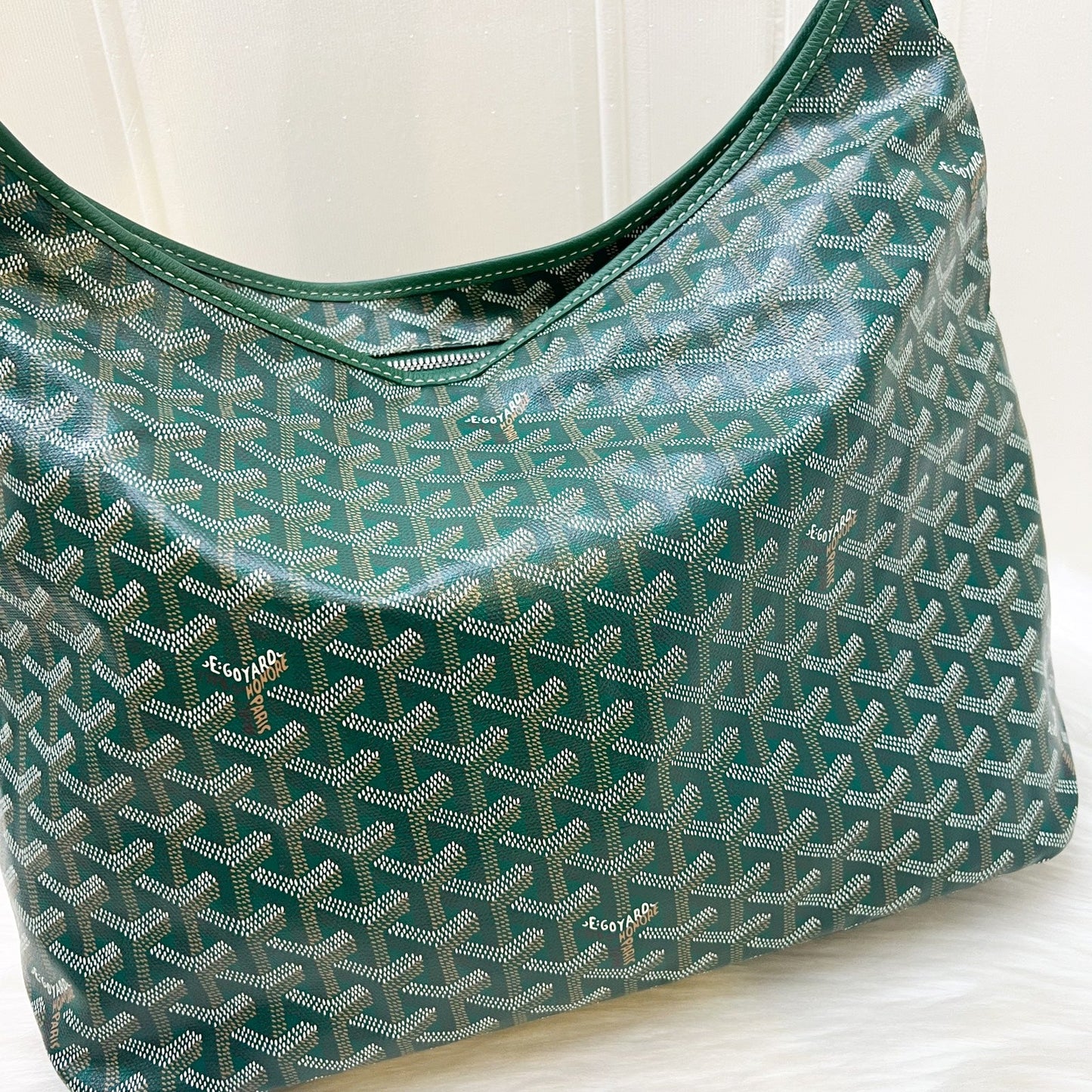 Goyard Boheme PM Hobo Bag in Green Signature Goyardine Canvas