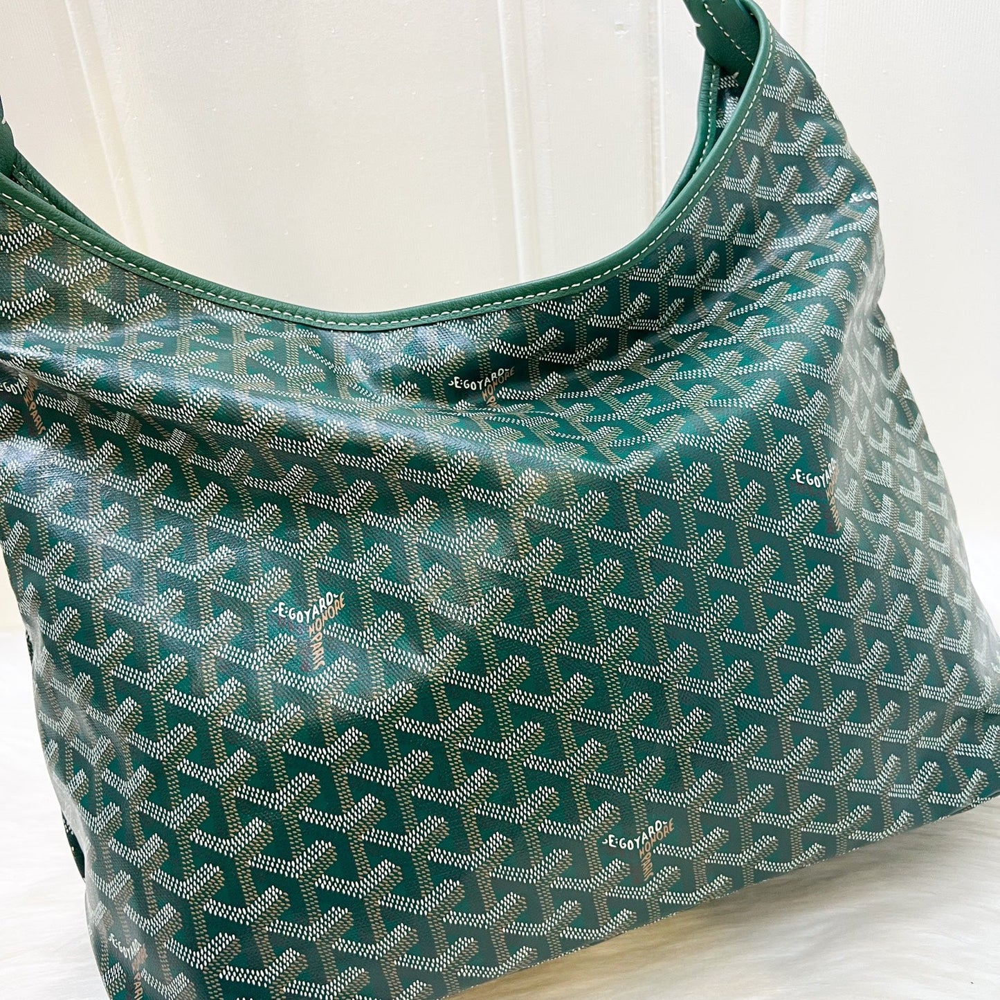 Goyard Boheme PM Hobo Bag in Green Signature Goyardine Canvas