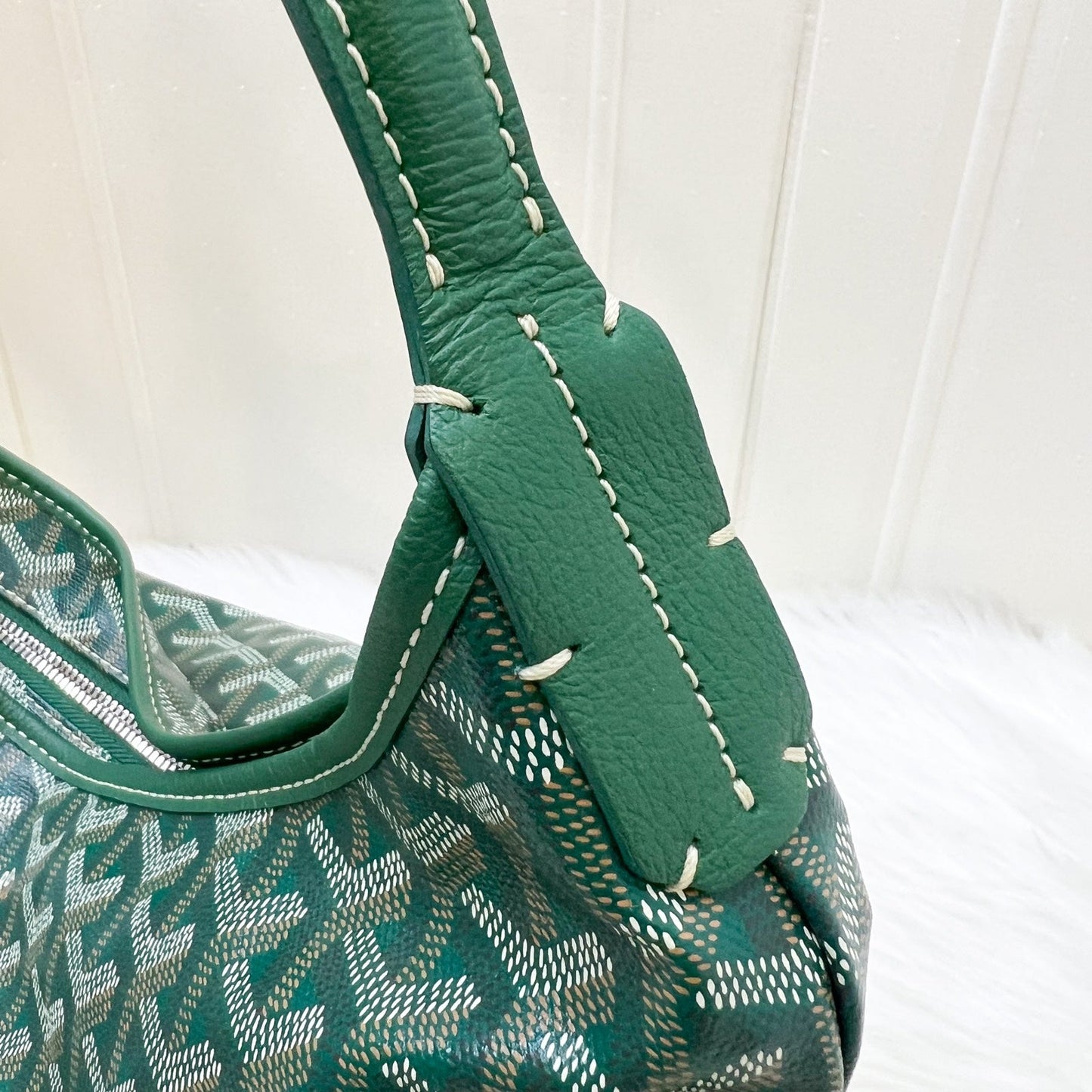 Goyard Boheme PM Hobo Bag in Green Signature Goyardine Canvas