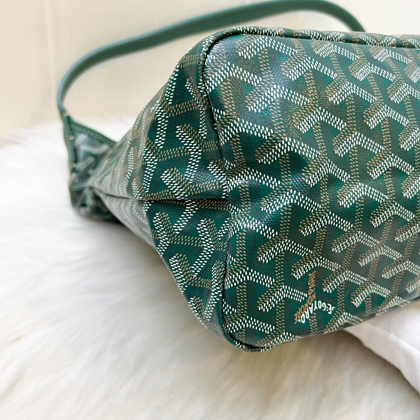 Goyard Boheme PM Hobo Bag in Green Signature Goyardine Canvas
