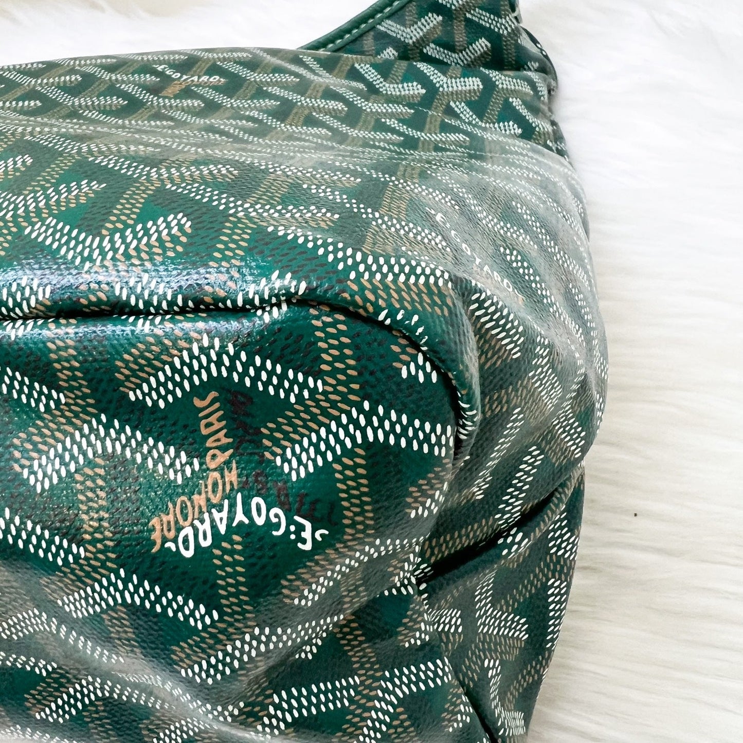 Goyard Boheme PM Hobo Bag in Green Signature Goyardine Canvas