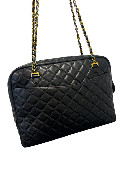 CHANEL - Quilted Black Lambskin Vintage Portfolio
