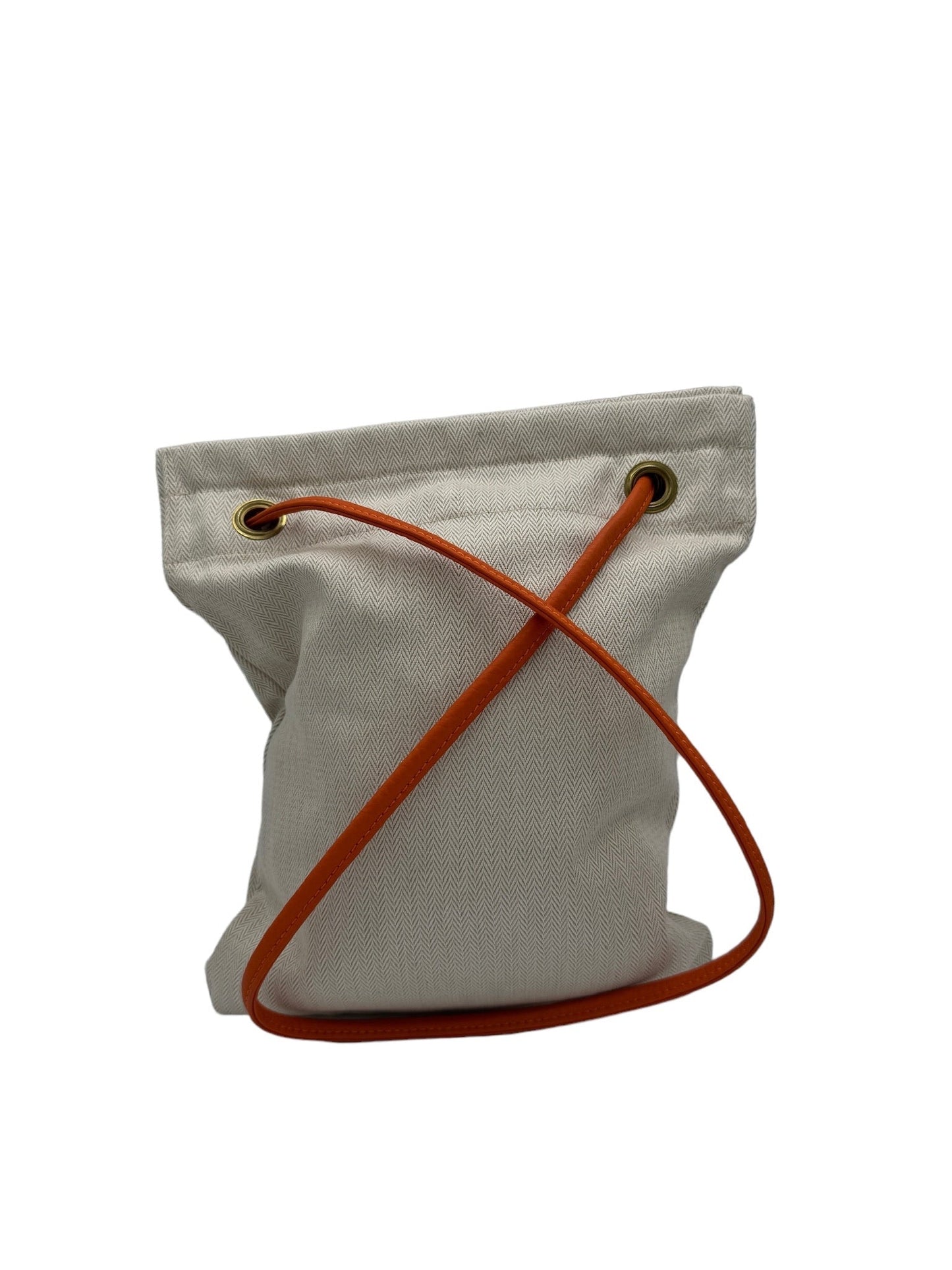 Aline II Cream Orange Cotton Leather Shoulder Bag