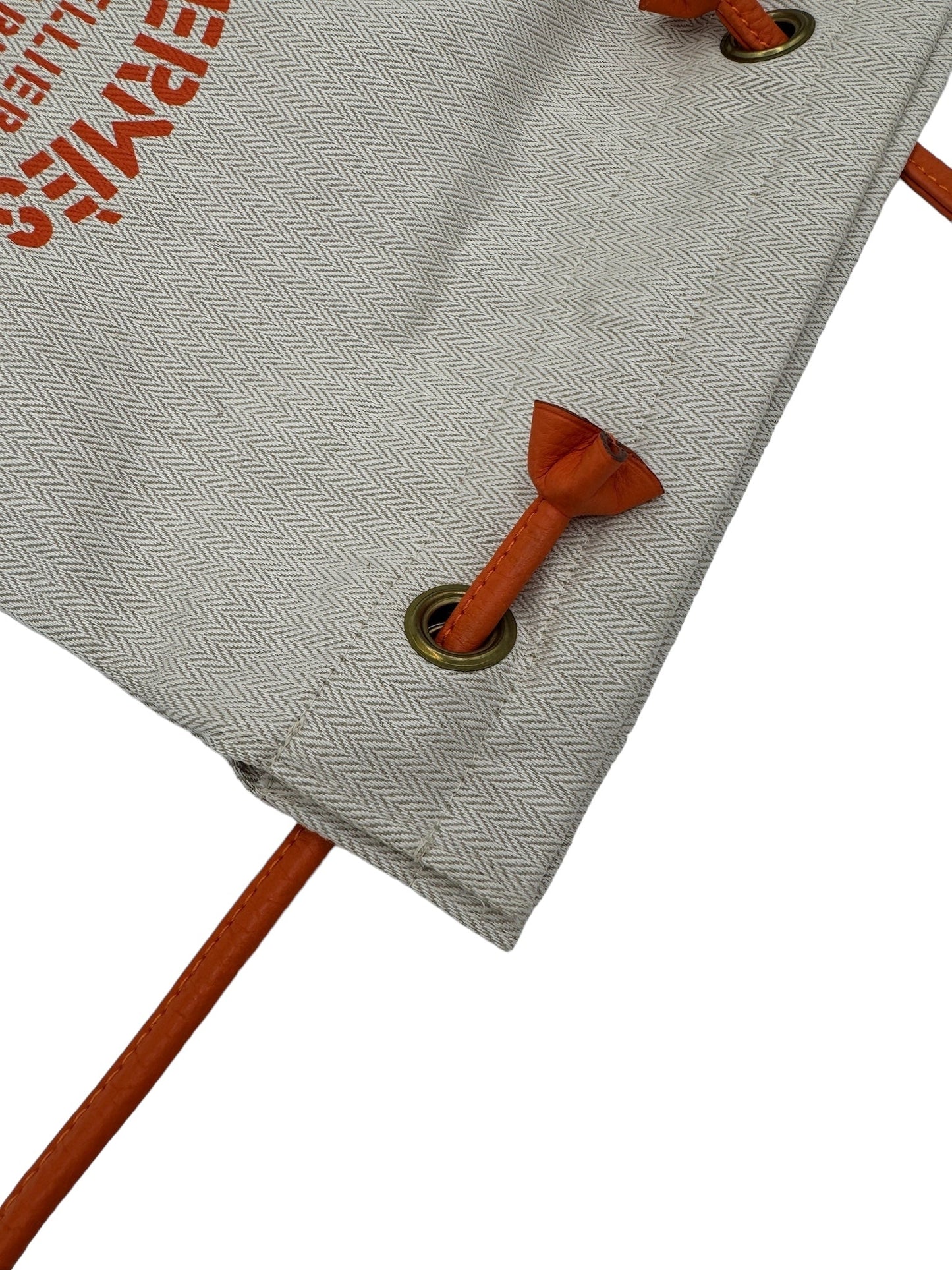 Aline II Cream Orange Cotton Leather Shoulder Bag