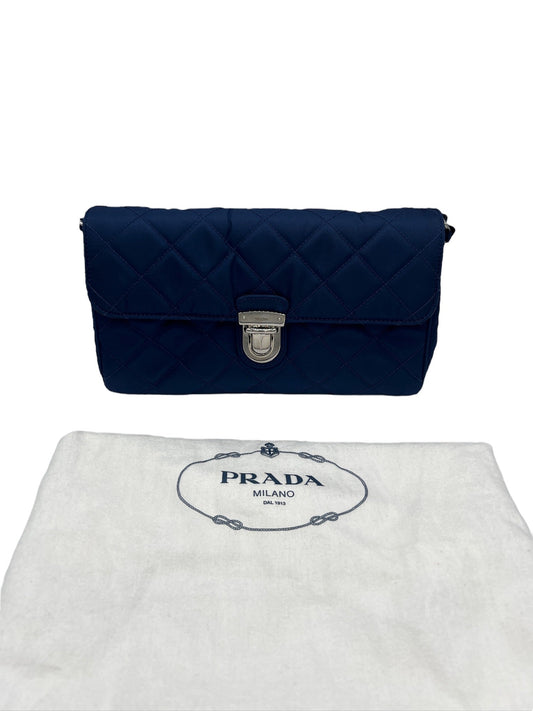 PRADA - Blue Logo Nylon Prada Shoulder Bag