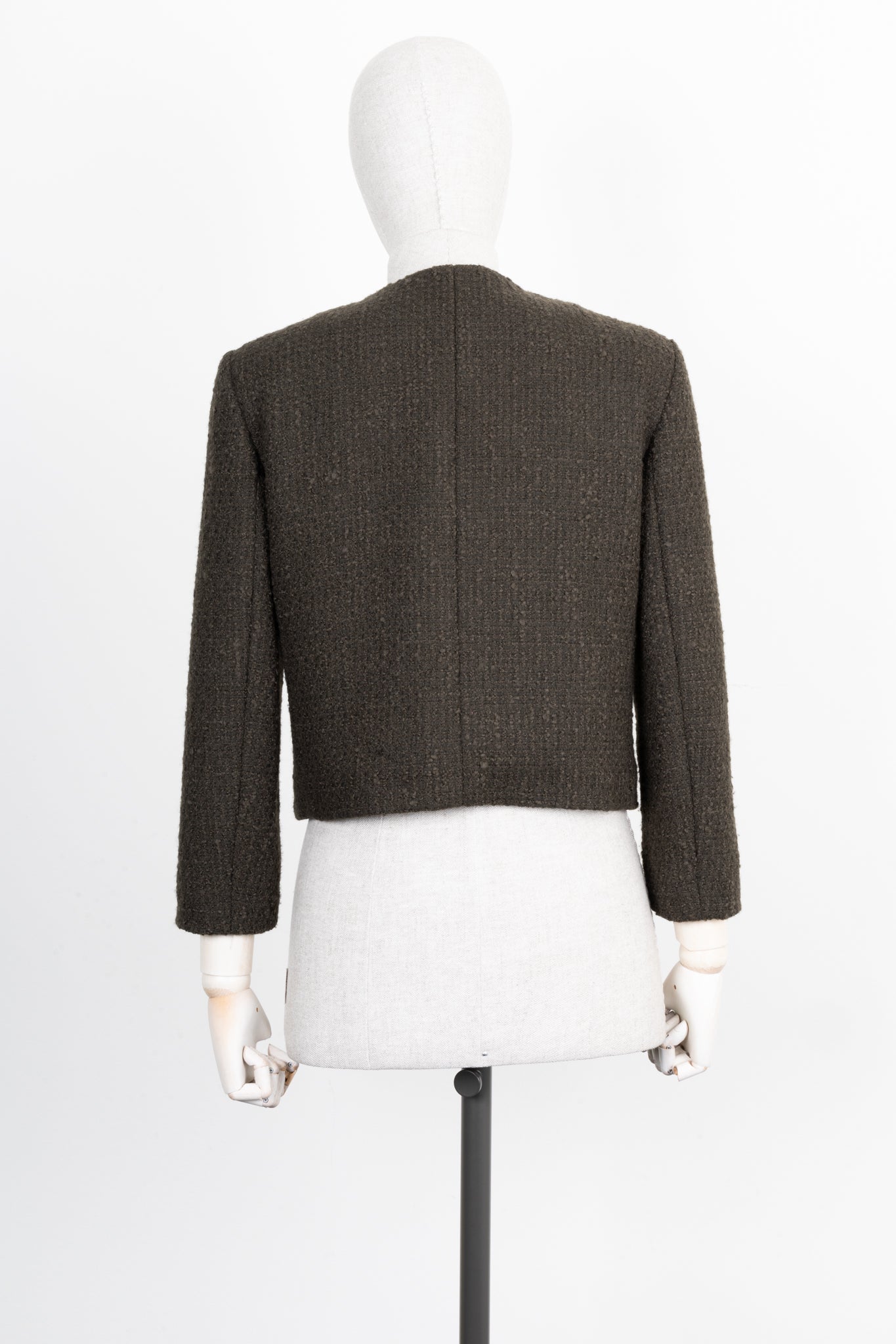 CELINE Chasseur Jacket Bouclé Tweed Khaki