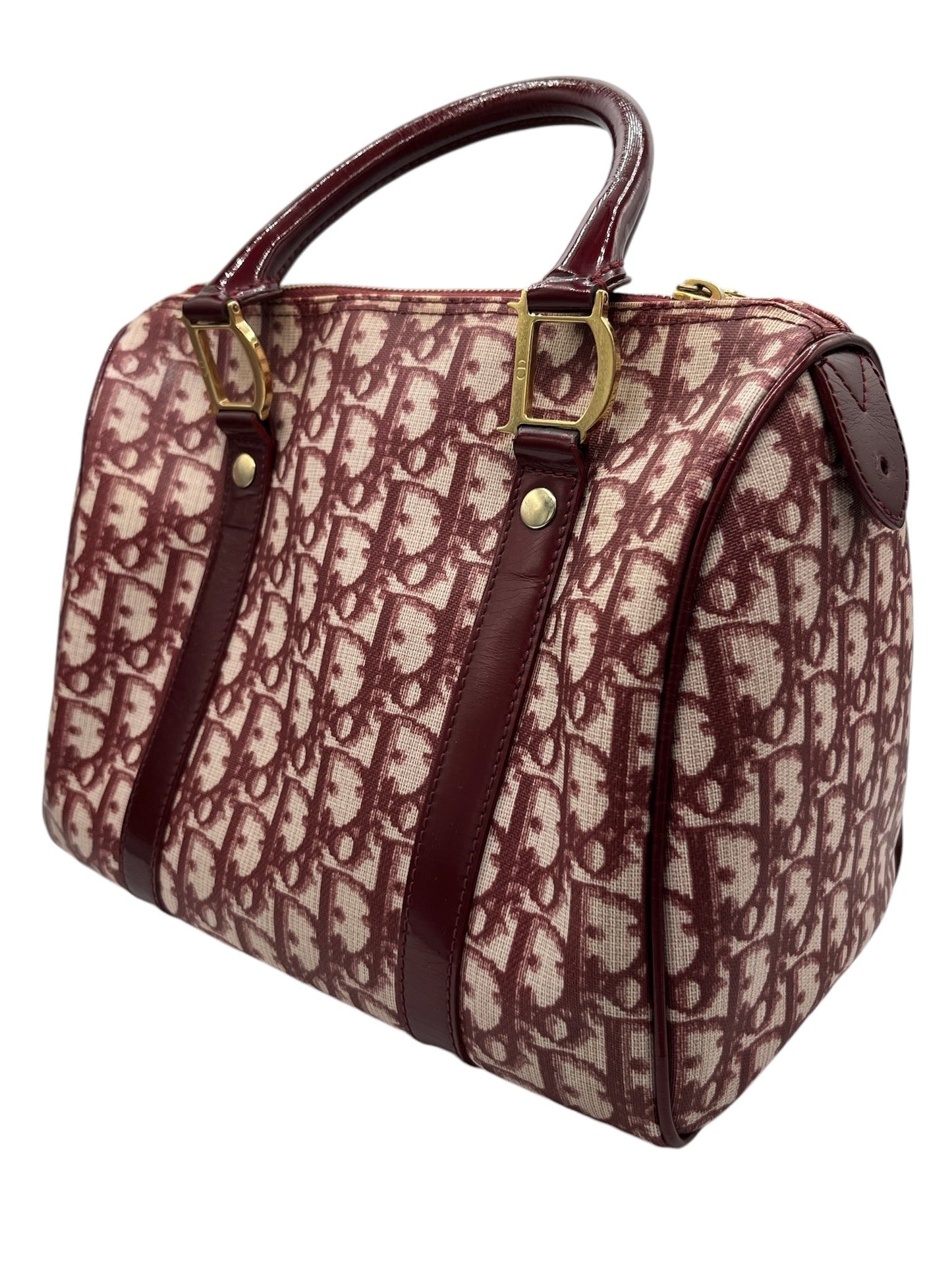 DIOR - Trotter Bordeaux Jacquard PVC Boston Handbag
