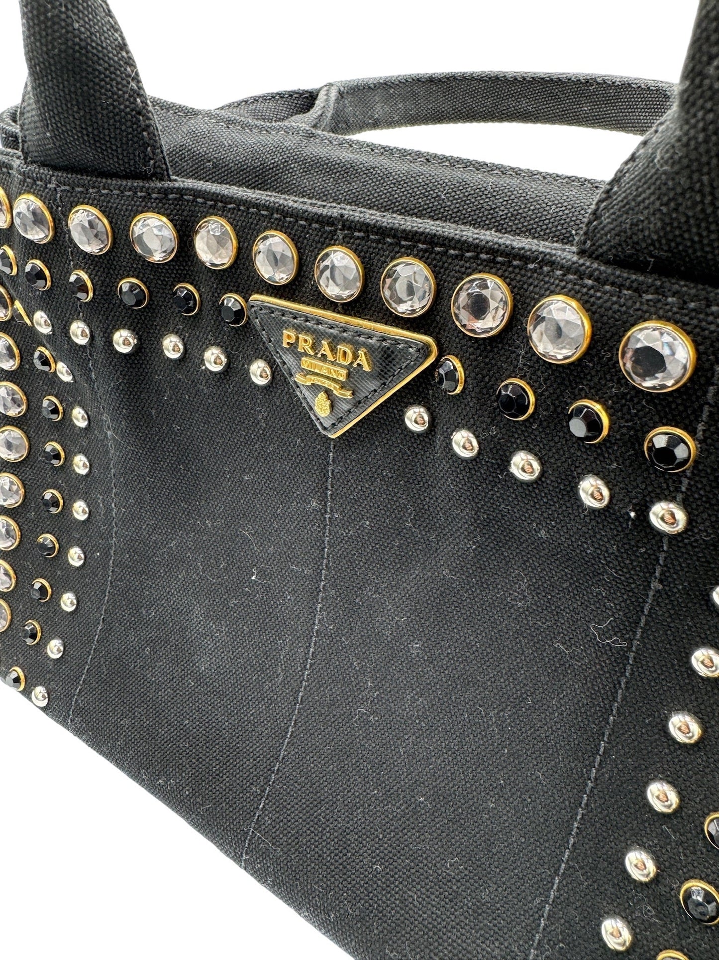 PRADA - Canvas Canapa Tote Bag Black Canvas