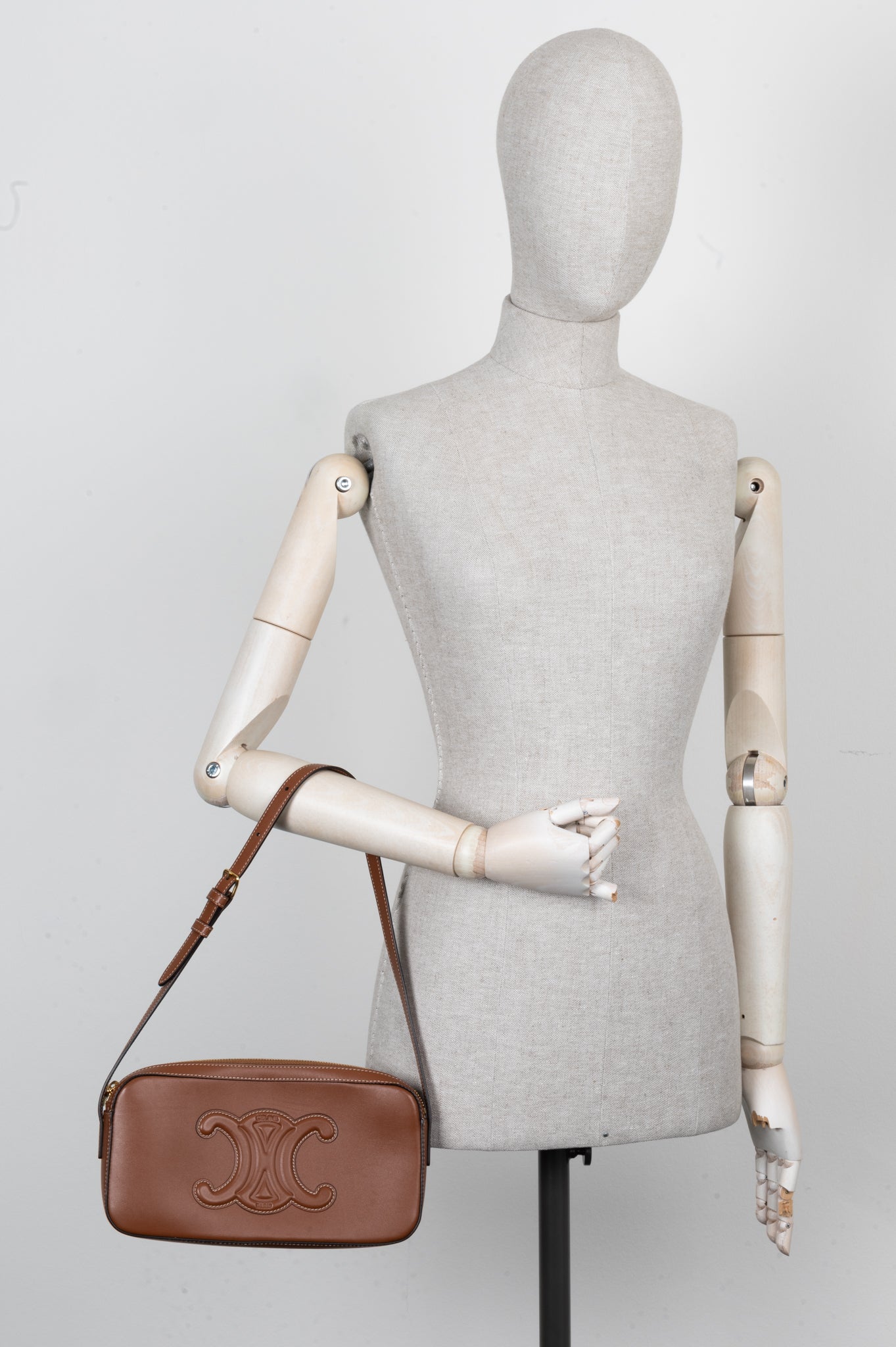 CELINE Mini Triomphe Camera Bag Calfskin Tan
