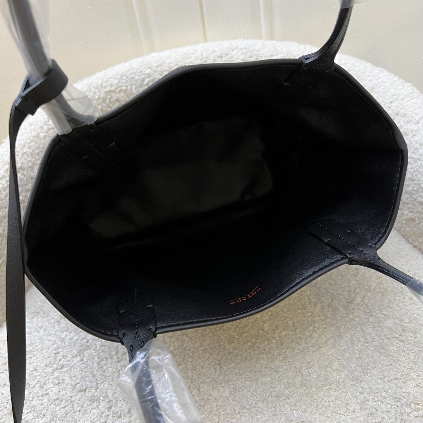 Goyard Mini Anjou Tote Bag in Black Goyardine Canvas and Leather with a Grey Heart Stamp (Premarquage Coeur)