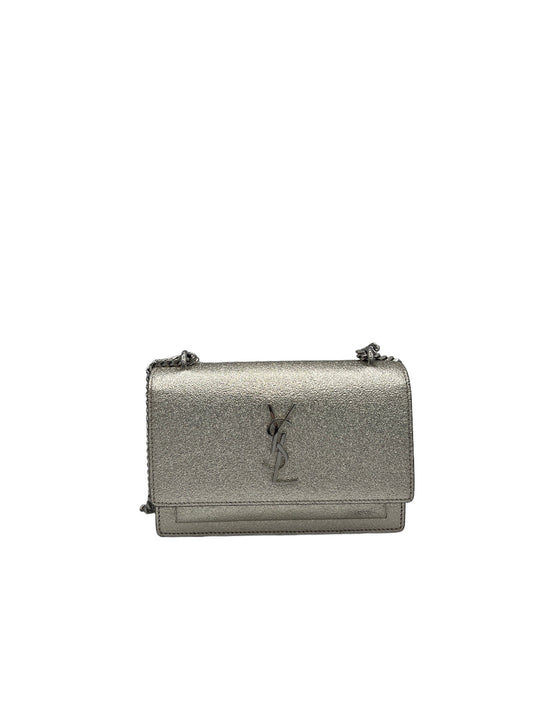 SAINT LAURENT - Metallic Crackled Calfskin Monogram Sunset WOC