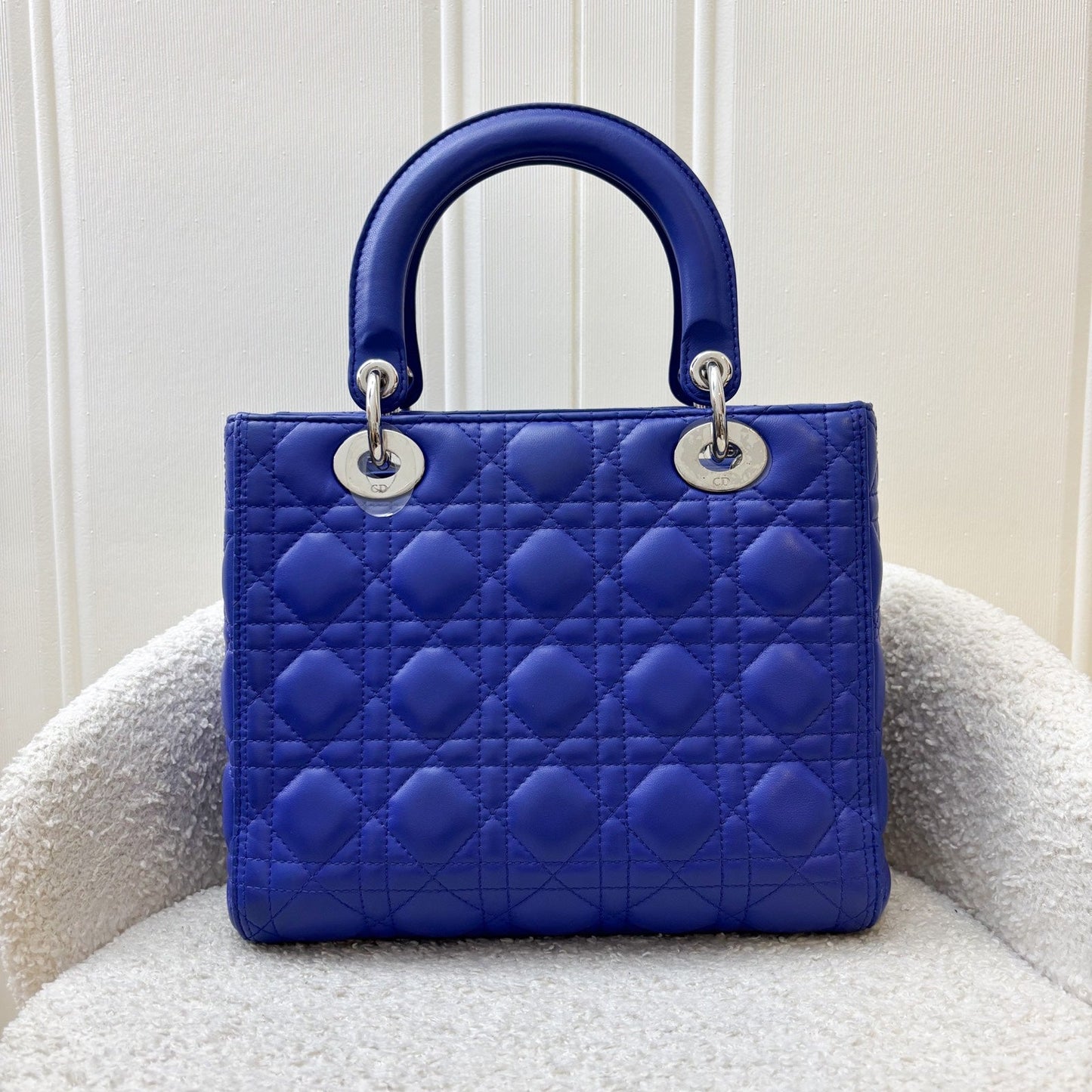 Dior Medium Lady Dior in Cobalt Blue Lambskin and SHW