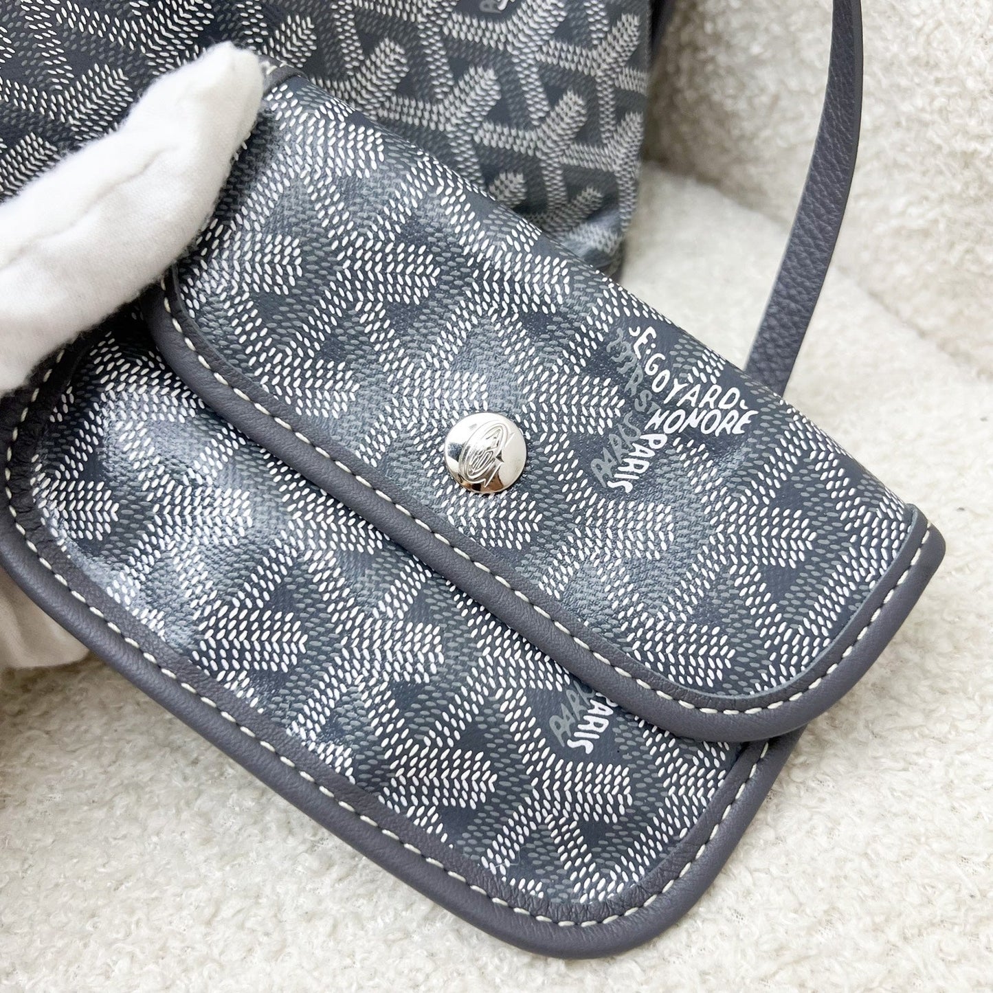 Goyard Mini Anjou in Grey Goyardine Canvas and Leather