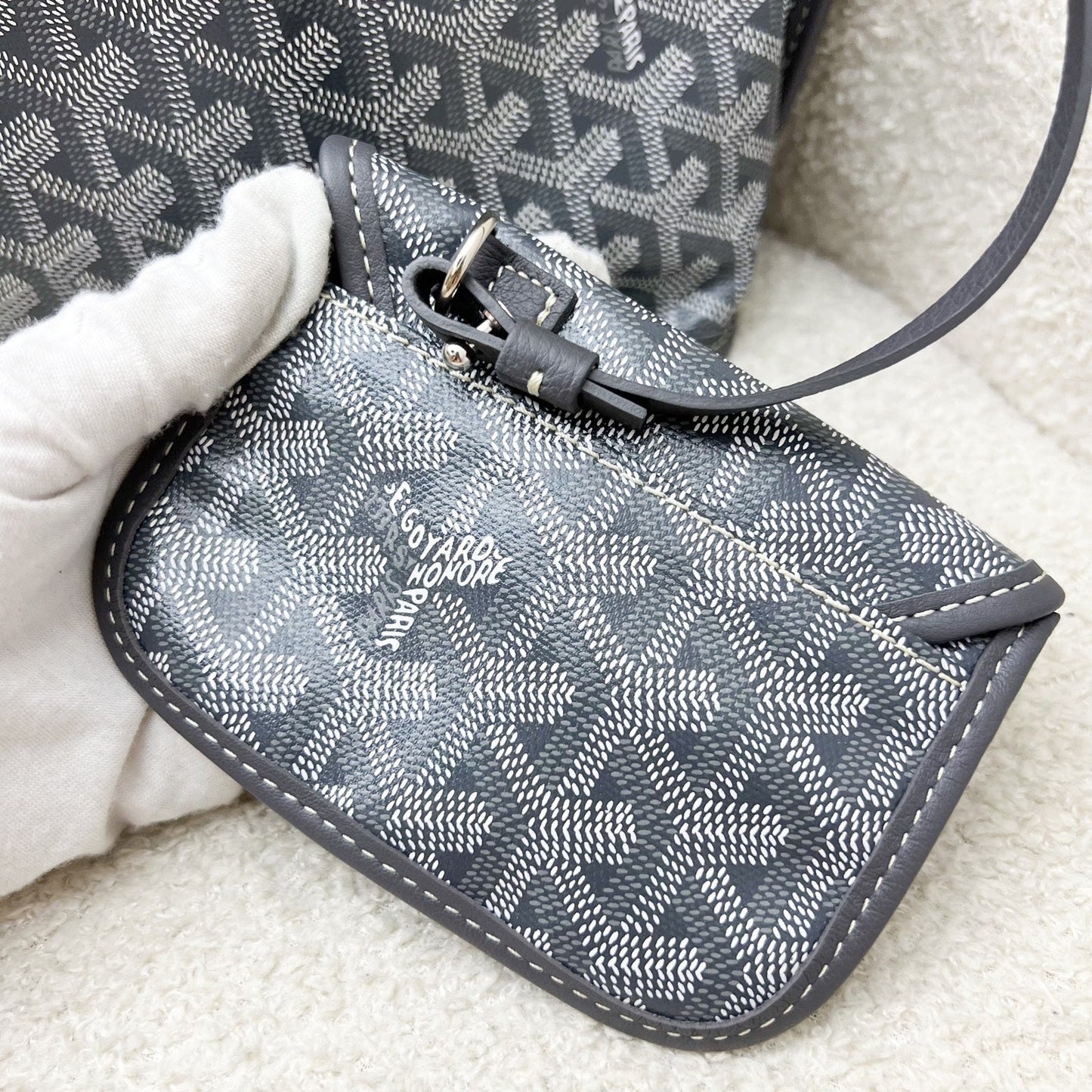 Goyard Mini Anjou in Grey Goyardine Canvas and Leather