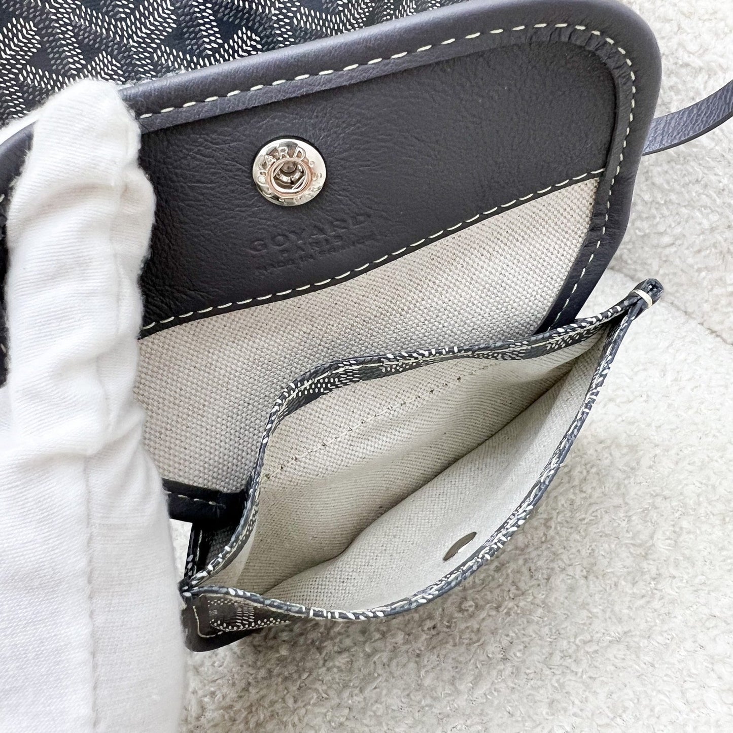 Goyard Mini Anjou in Grey Goyardine Canvas and Leather