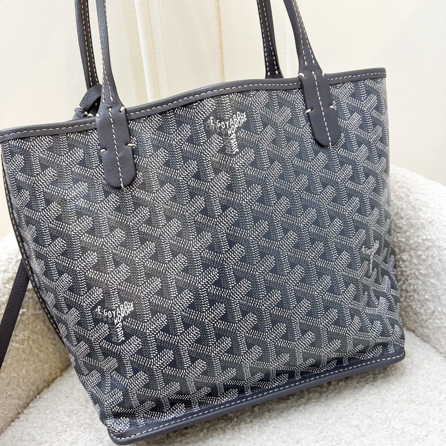 Goyard Mini Anjou in Grey Goyardine Canvas and Leather