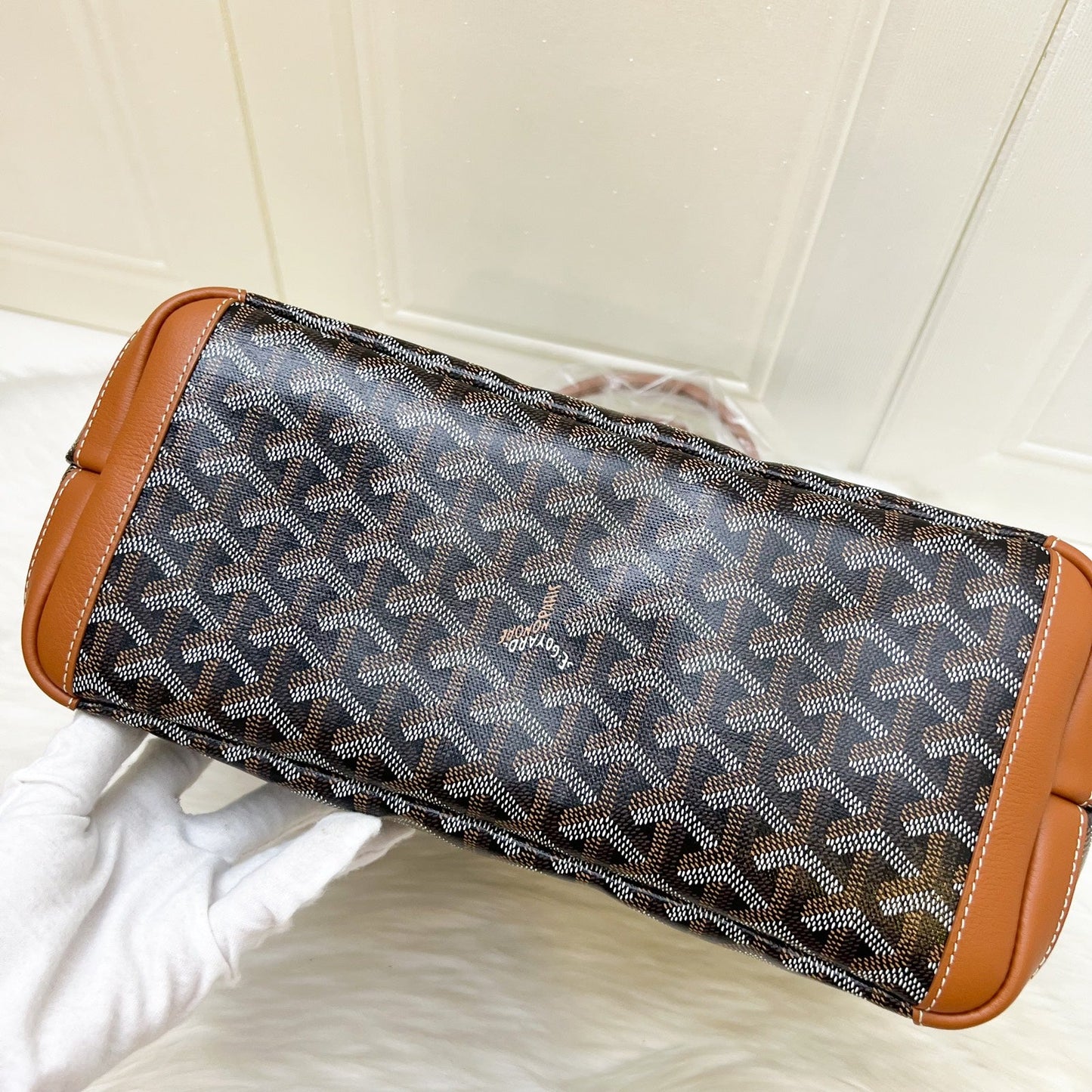 Goyard Artois PM Tote in Black and Tan Signature Goyardine Canvas