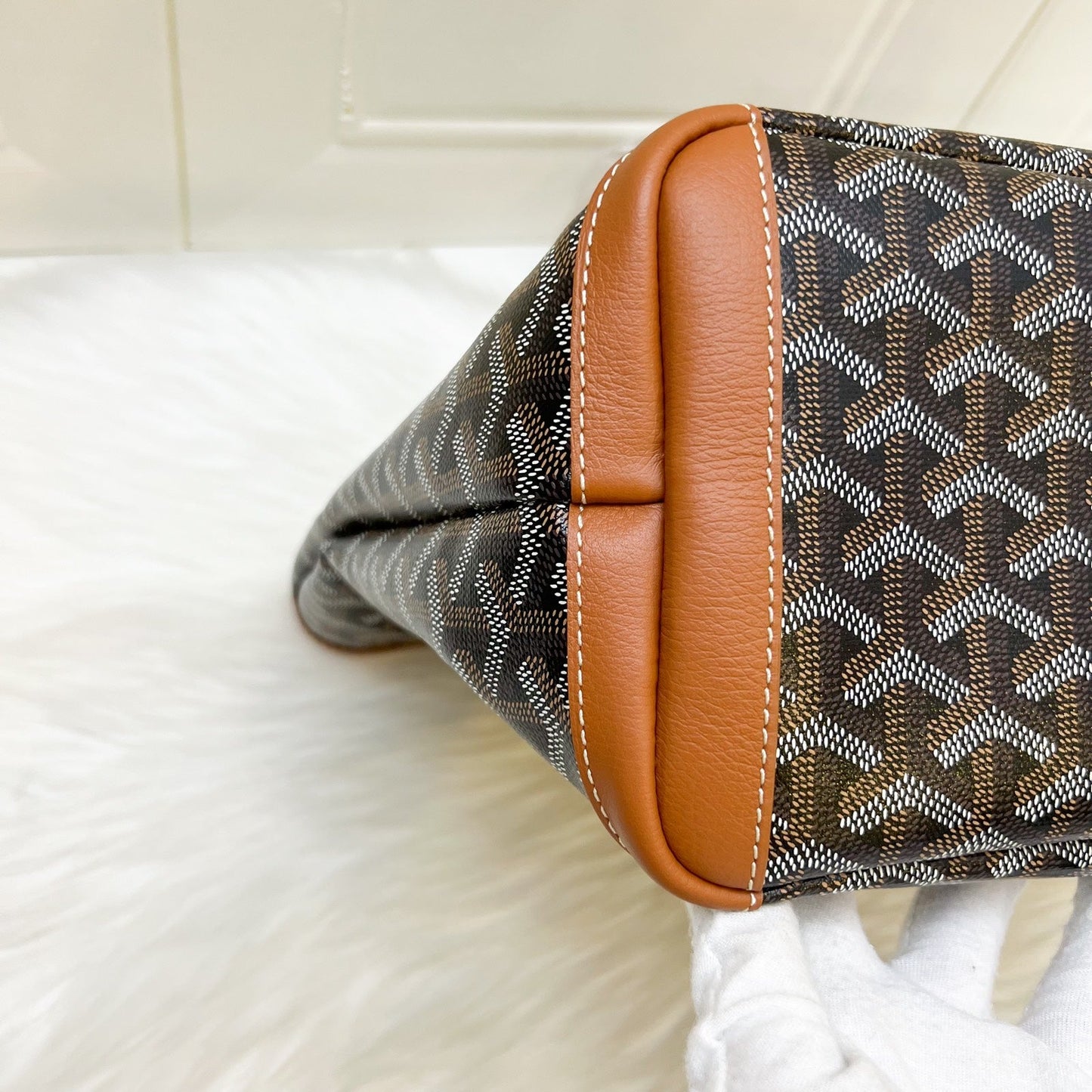 Goyard Artois PM Tote in Black and Tan Signature Goyardine Canvas