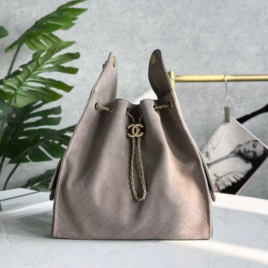 CHANEL 25C Hobo Bag 40cm Grey Suede